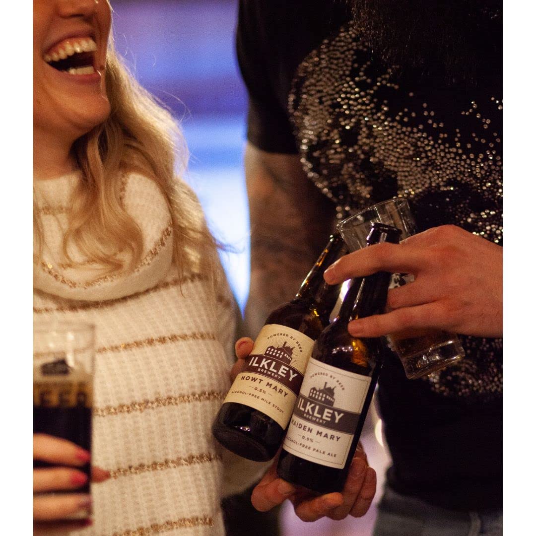 - Ilkley Brewery Alcohol Free Beers Nowt Mary Stout | Non-Alcoholic Ale Coffee Milk Stout 0.5% ABV Dark Beer | 12 x 330ml Bottles | Low Carb, Low Calorie Zero Alcohol Beers | Local Yorkshire Craft Ale -