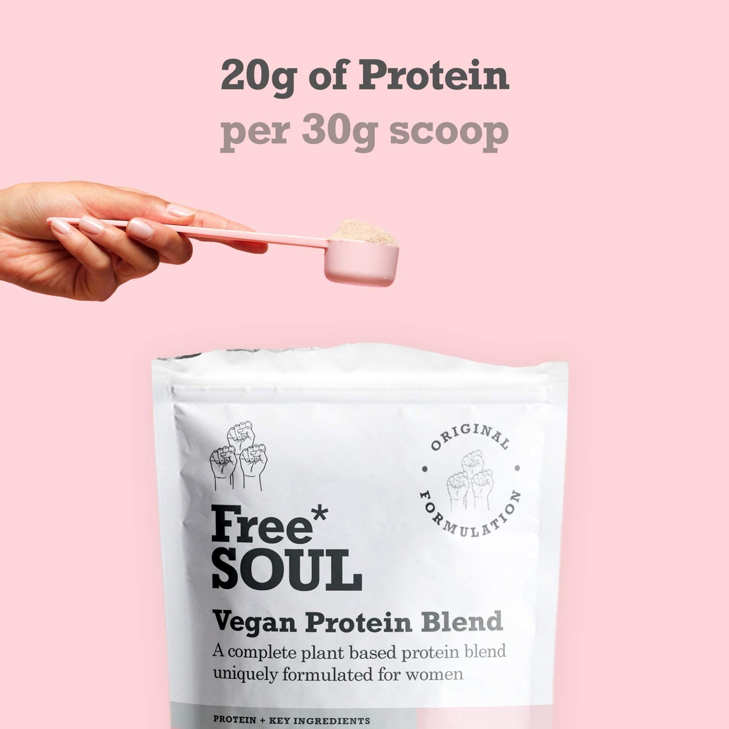- Free Soul Vegan Protein Powder | Formulated for Women | 600g | 20g Protein | Added Nutrients | Gluten & Soy Free Plant Based Nutrition Protein Shake | Pea and Hemp Isolate Protein (Chocolate) -