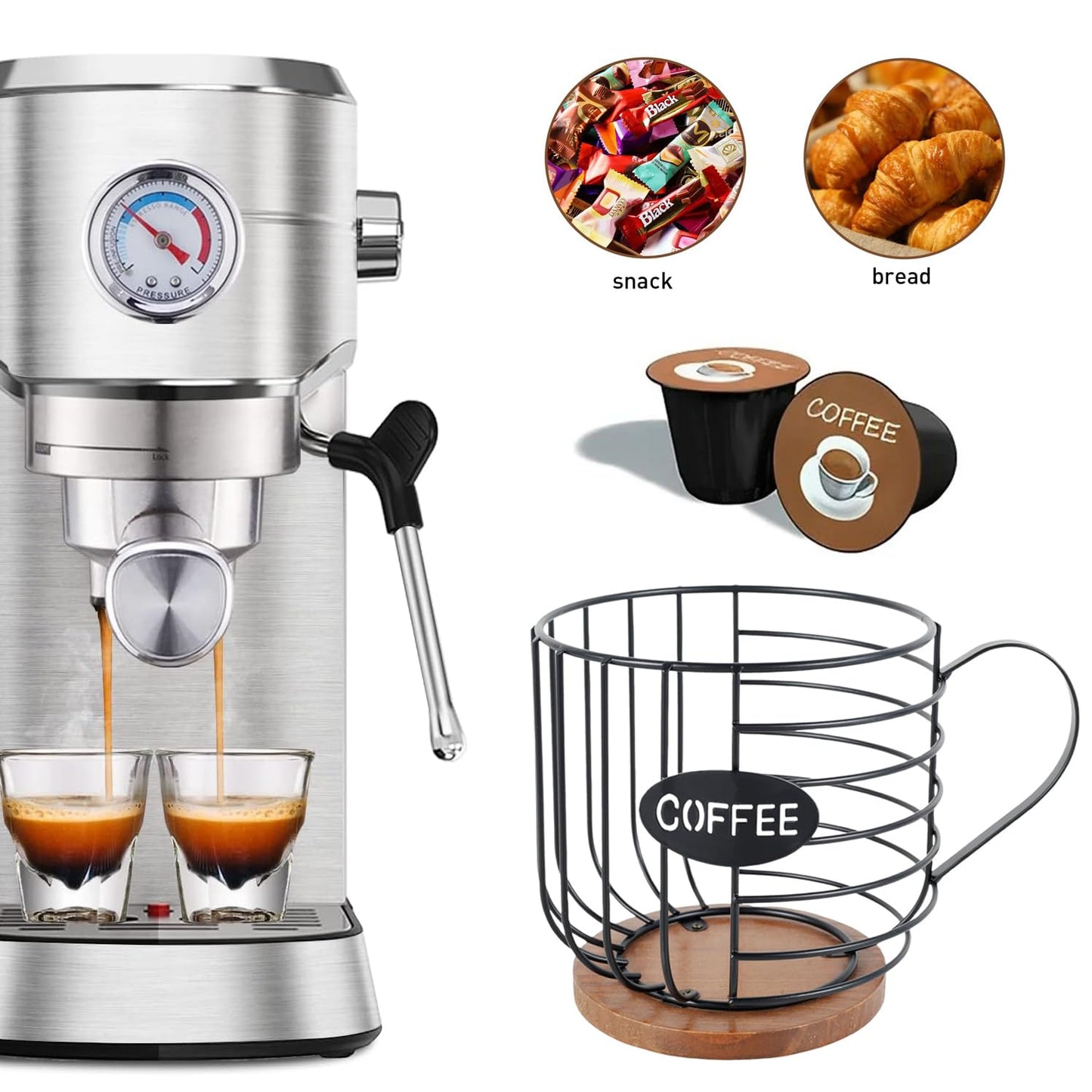 - Hniuyun Coffee Pod Organizer | Counter Coffee Capsule Holder | Coffee Bar Accessories -