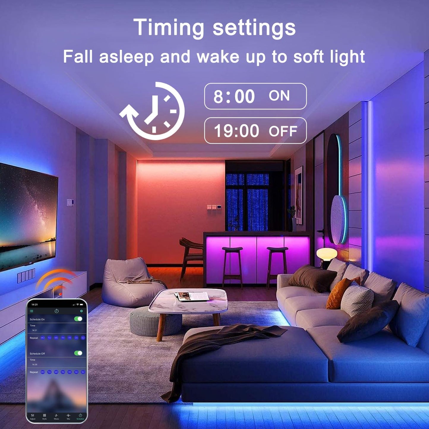 - FOLAI 2M Led Strip Lights | RGB Music Sync Color Changing Led Lights -