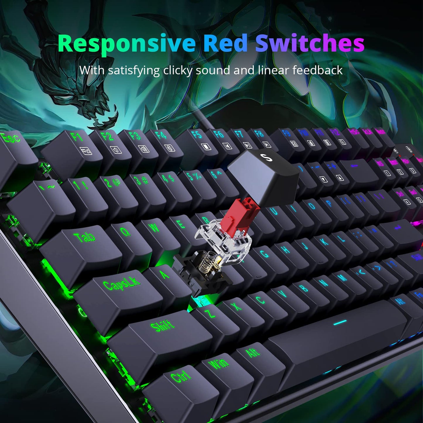 - Mechanical Gaming Keyboard | Redragon Mechanical Keyboard with 105 Programmable Keys -