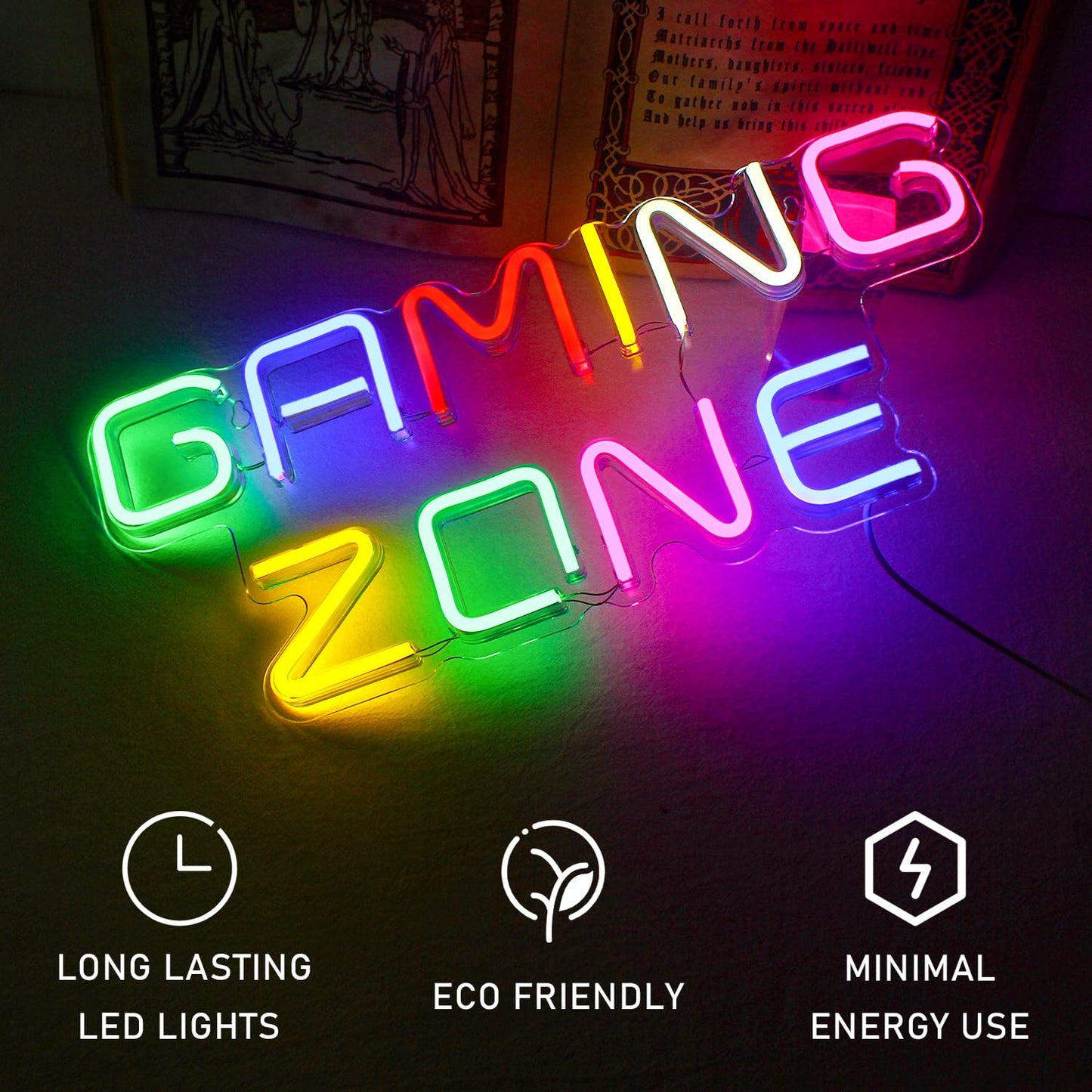 - ineonlife Gaming Zone | Neon Sign | Colorful LED Gaming Neon Light -