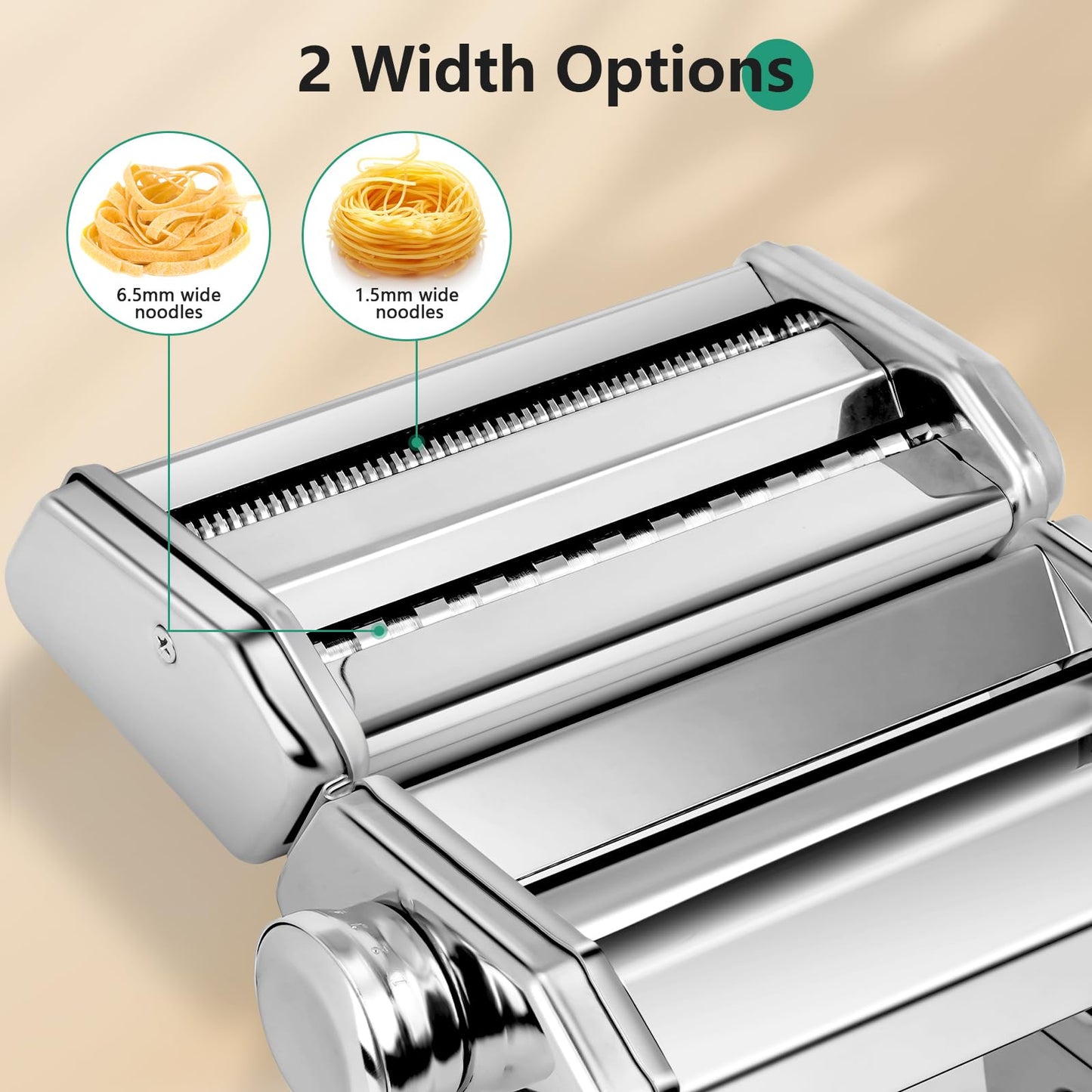 - Manual Pasta Maker Machine | Stainless Steel Pasta Roller and Cutter -