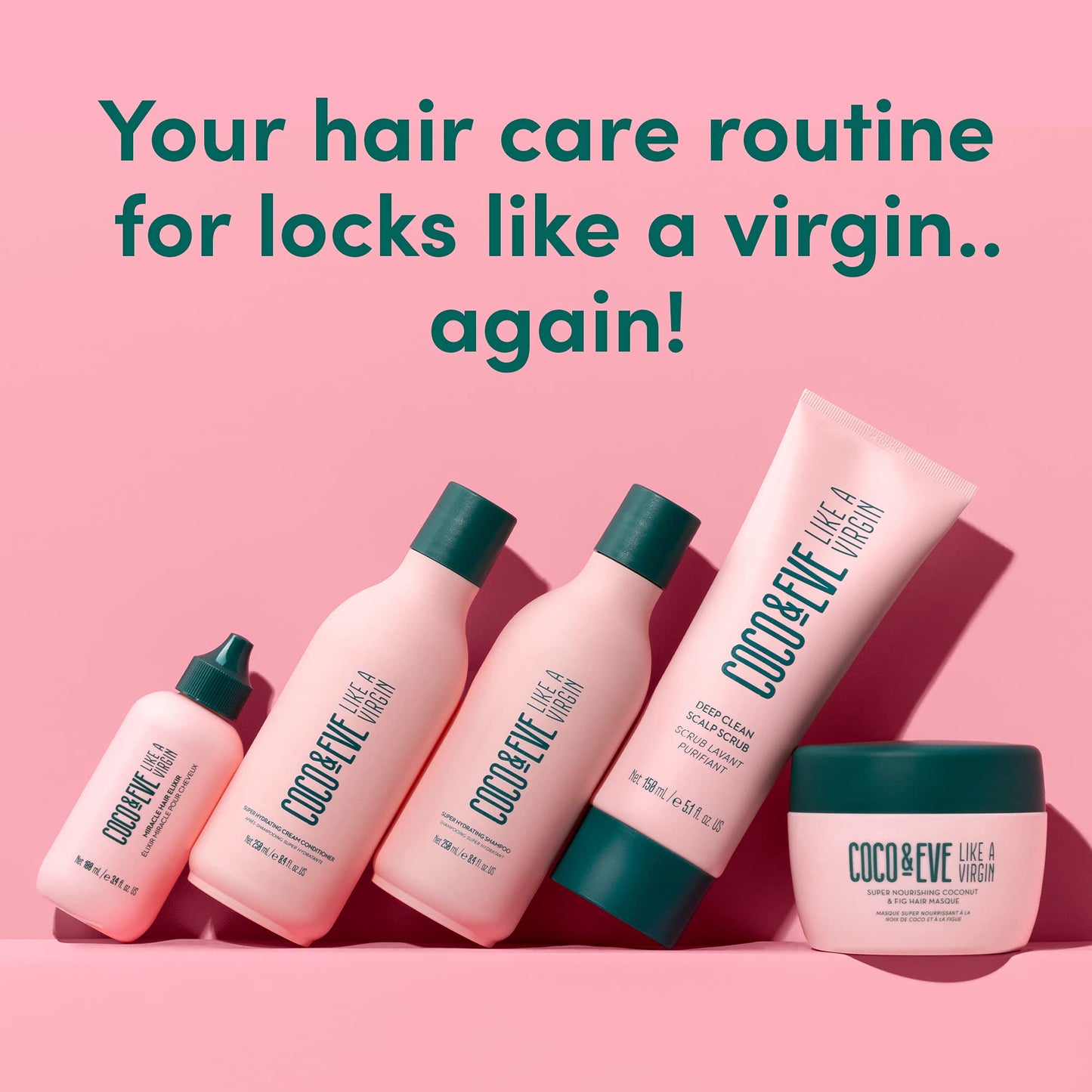 Coco & Eve Like A Virgin Shampoo & Conditioner Bundle Kit - Natural, Sulfate free Hair Care with Argan Oil, Coconut and Avocado Oil | For Dry Damaged, Color Treated Hair | Anti Frizz (250ml each)