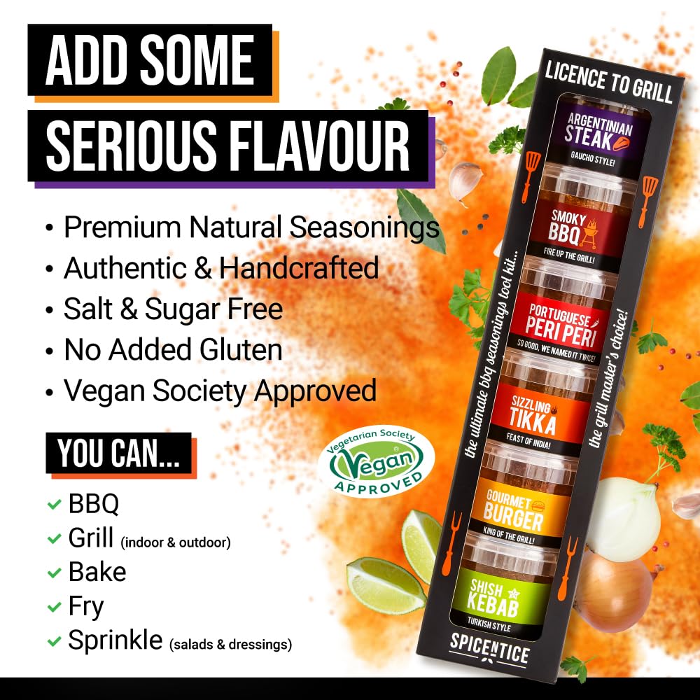 - SPICENTICE | The Ultimate Spice | Seasoning & Marinade BBQ Rub Grill Gift Set -