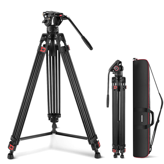 - NEEWER 74 Inch Pro Video Tripod | Fluid Head | QR Plate Compatible -