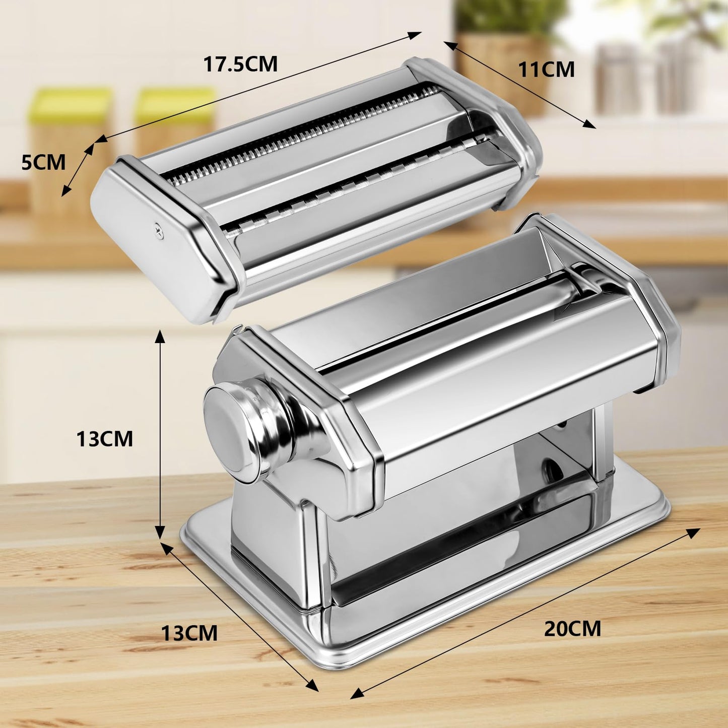 - Manual Pasta Maker Machine | Stainless Steel Pasta Roller and Cutter -