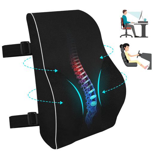 - QUTOOL® Lumbar Support Pillow | Office Chair | Car Memory Foam Back Cushion -