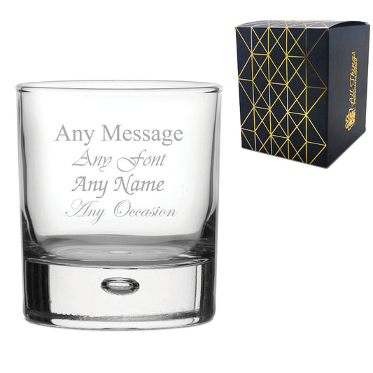 - Personalised Engraved Bubble Whiskey Tumbler Glass -