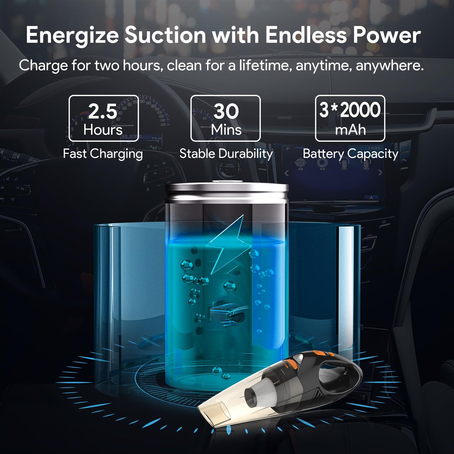 - Kitsky Handheld Cordless Vacuum Cleaner | Lightweight Car Vacuum Cleaner -