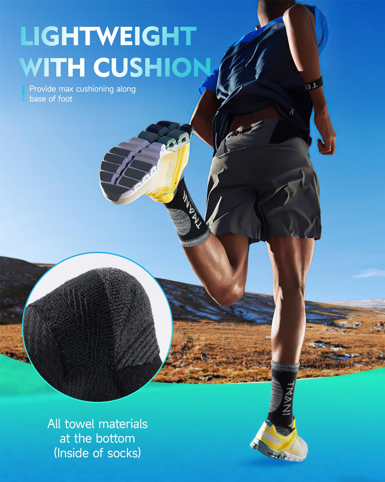 - RUIXUE Mens Sports Socks | Athletic Cushion Walking Socks |  Breathable -