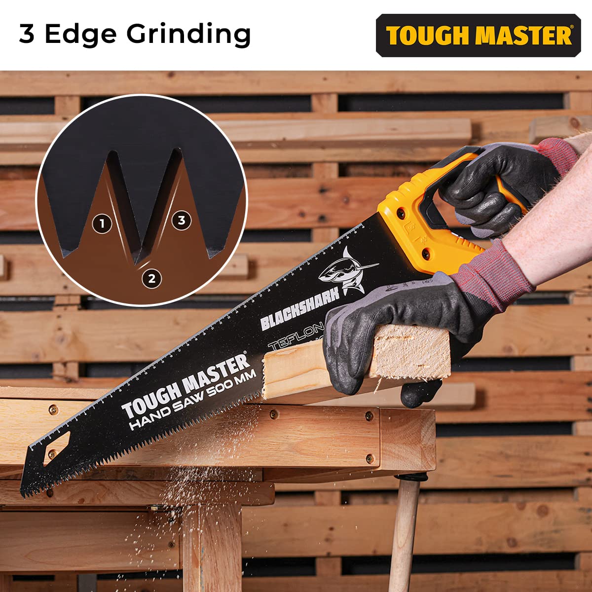 - TOUGH MASTER Hand Saw 500mm | 7TPI Comfortable Non-Slip Handle -