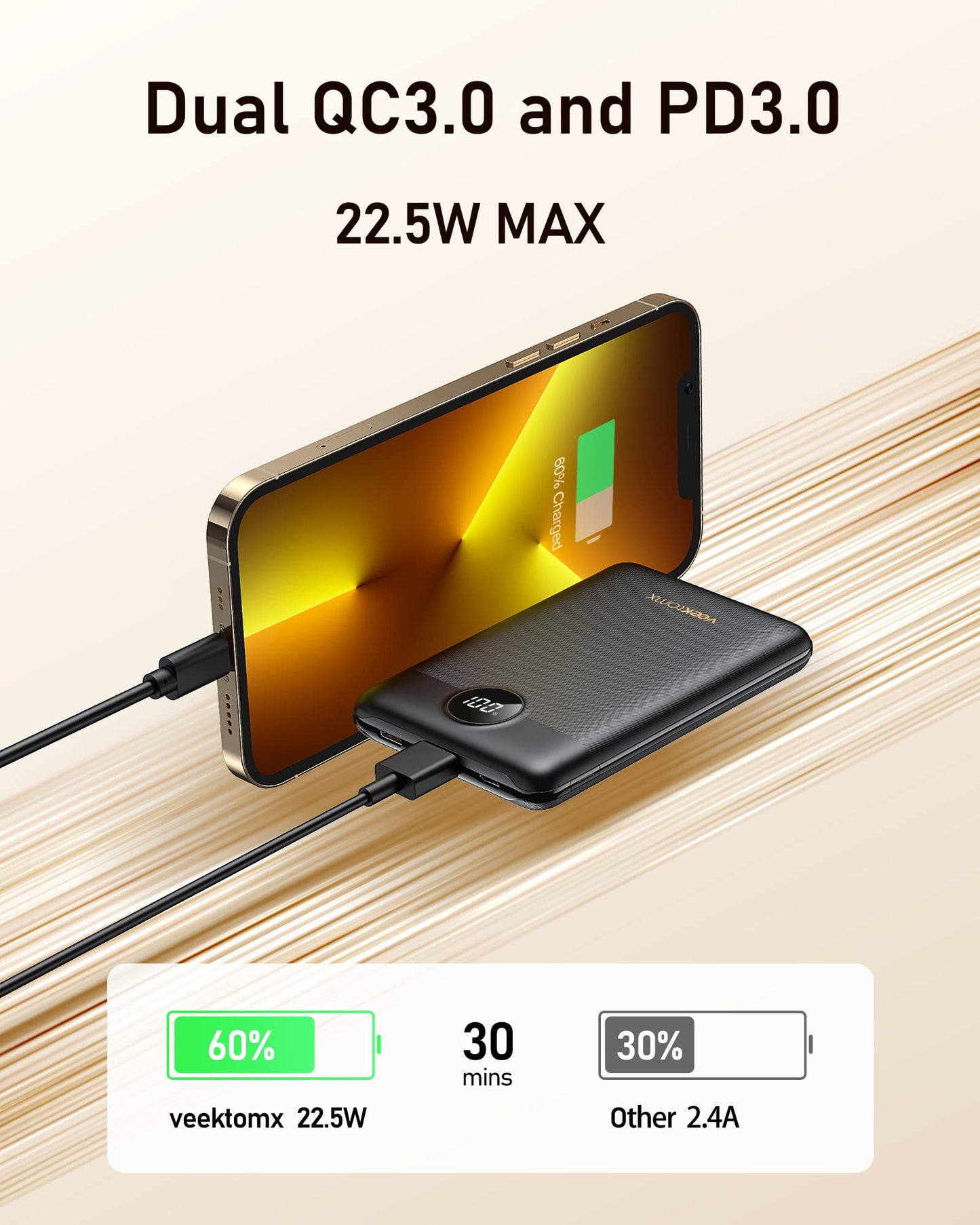 - VEEKTOMX Power Bank Fast Charging -