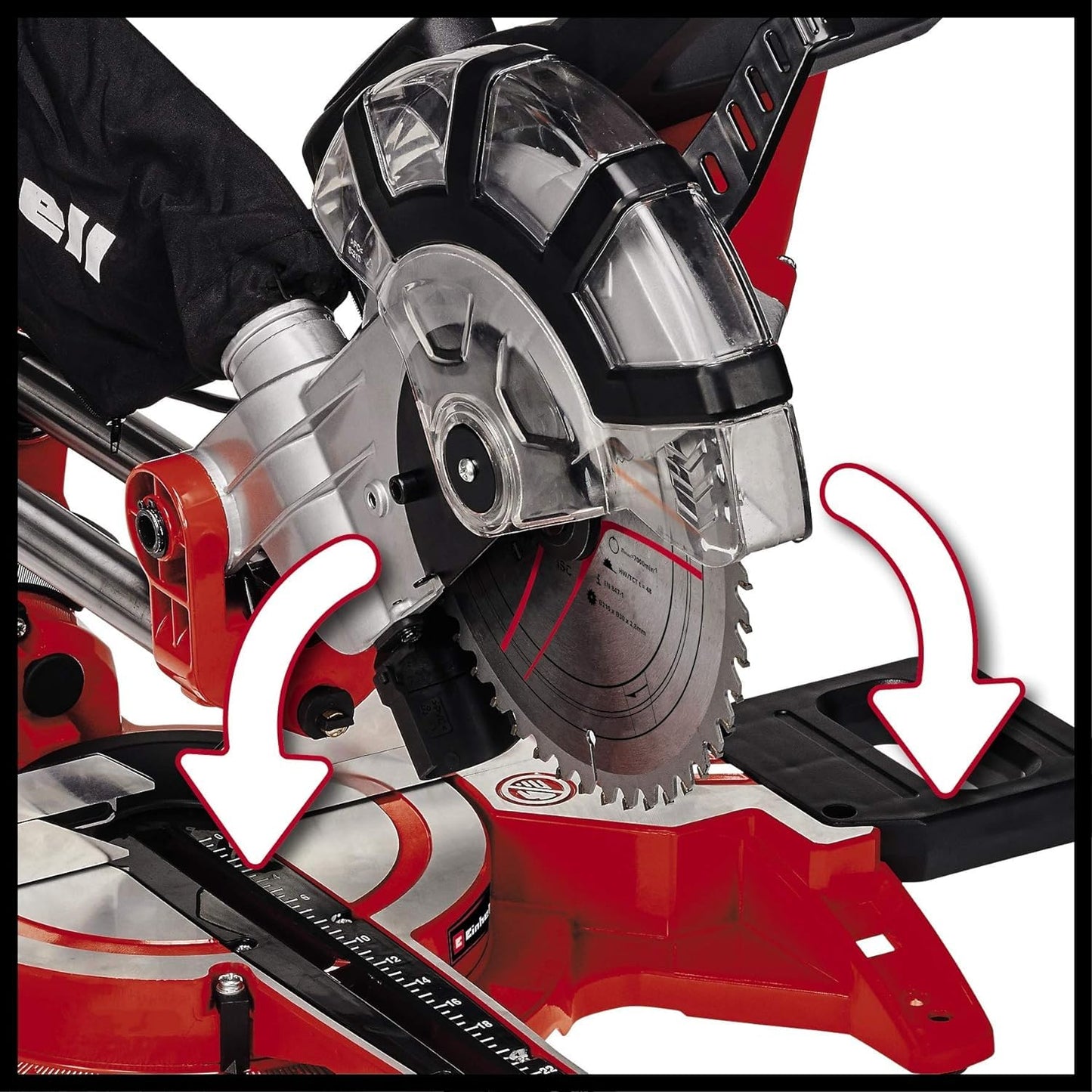 - Einhell TC-SM 2131/1 Dual Bevel Sliding Mitre Saw | Double Bevel Circular Saw | 310mm Drag | Laser | Dust Extraction | -45° Mitre, -47° Bevel | Saw with 48T Blade -