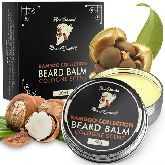 - Red-Blooded Beard Balm For Men  | Cologne Scent With Organic Jojoba Oil -