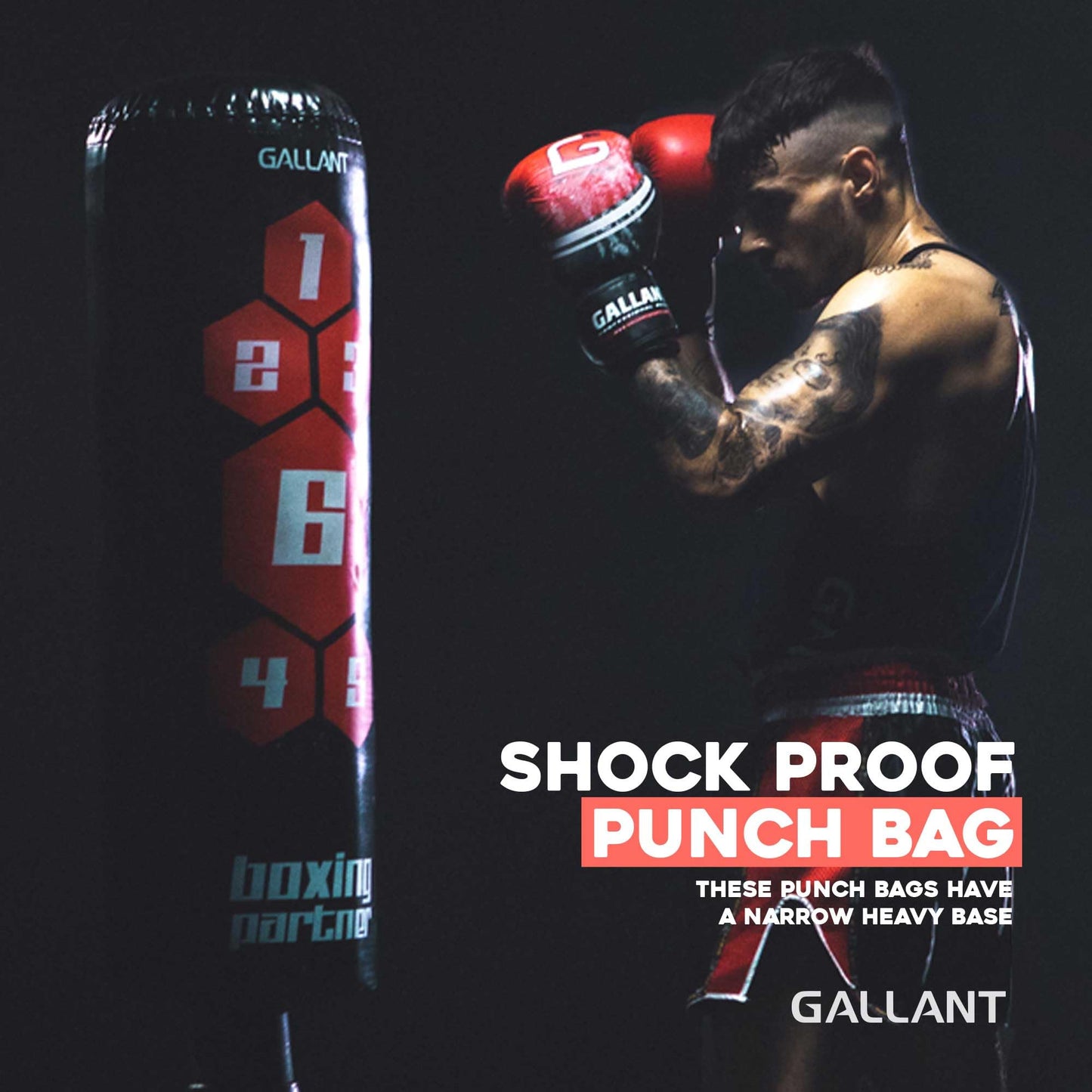 - Gallant 5.5ft Free Standing Punch Bag-Heavy Duty Pedestal Stand Boxing Bag for Kickboxing -