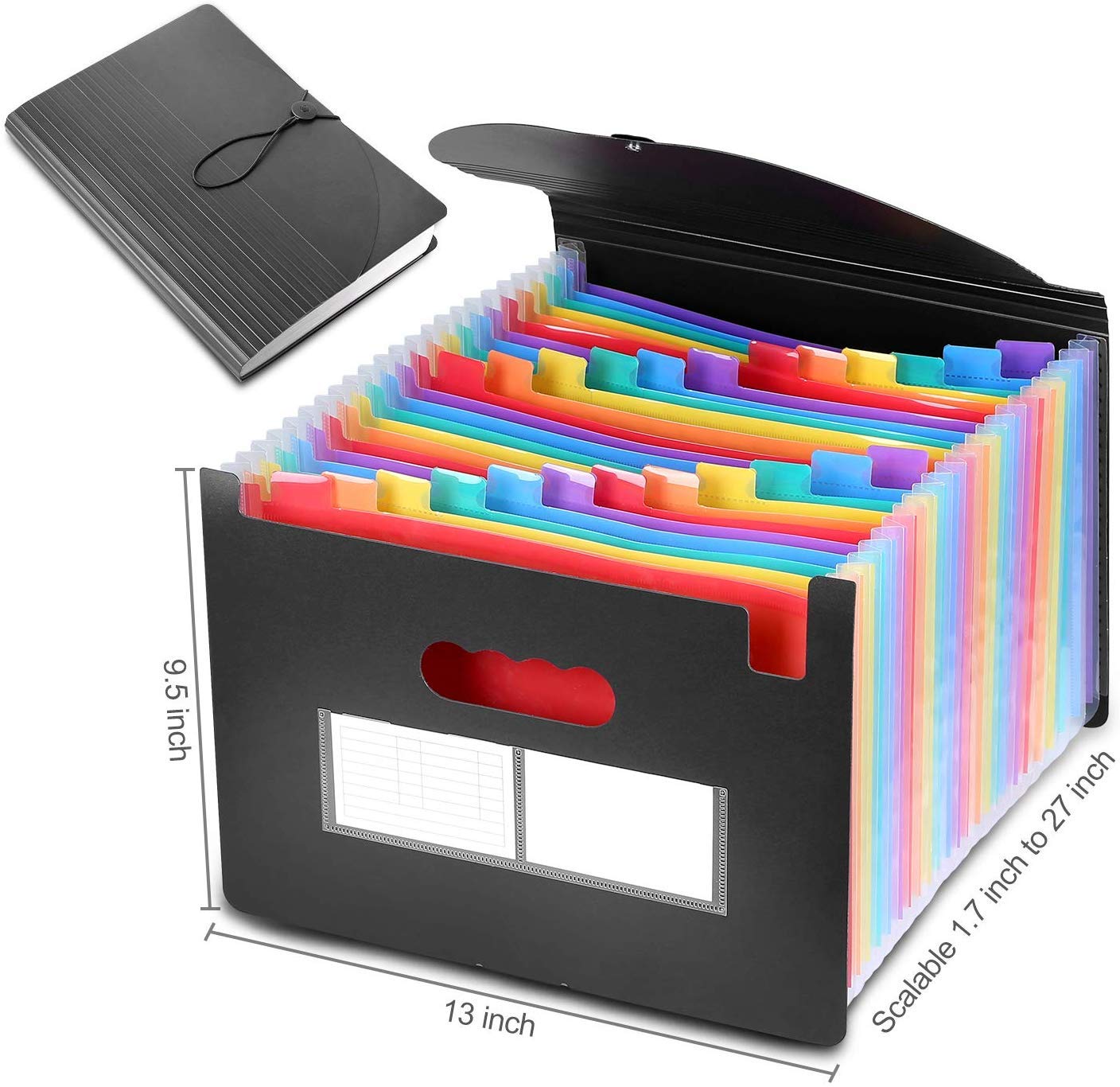 - File Organisers | Supmaker 24 Pockets Expanding File Folder | A4 Size Accordion Folder Expandable File Organiser with Lid | Rainbow Document Organiser for Filing Folders and Storage Files -