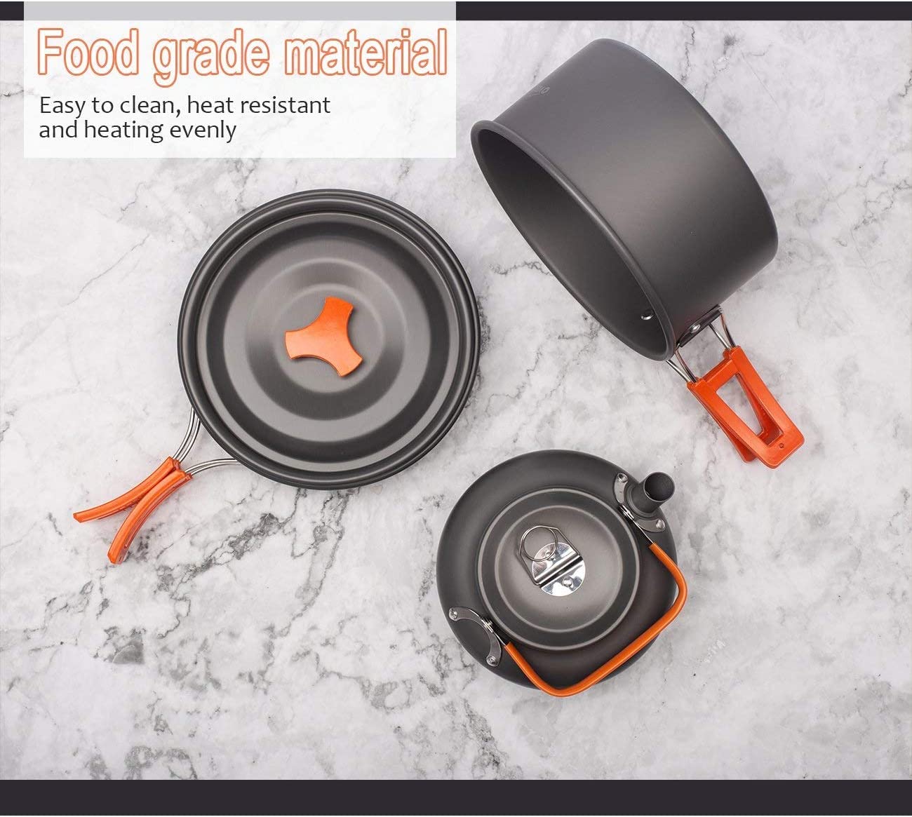 - OVERMONT Camping Cookware Set | Outdoor Cooking Kettle Mess Kit Pots Pans -