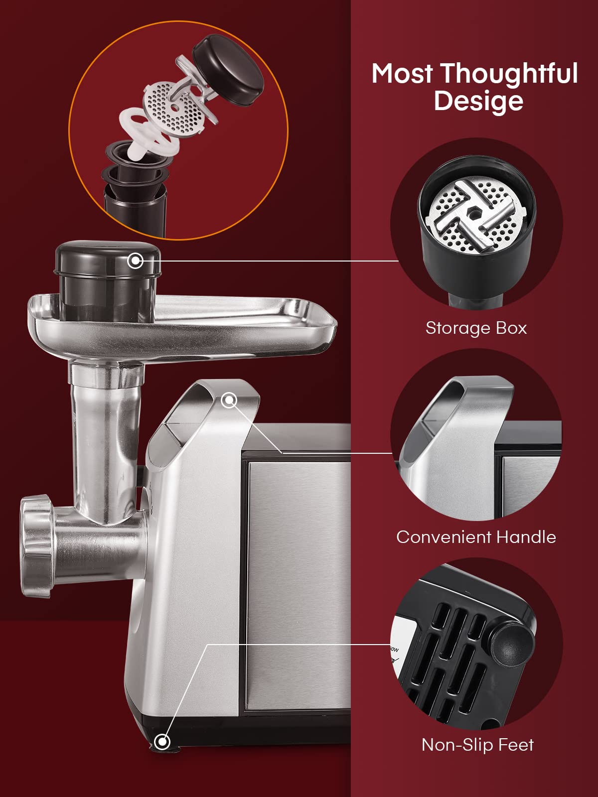 - Electric Meat Mincer Grinder | Stainless Steel 3 in 1 Meat Grinder & Sausage Stuffer -