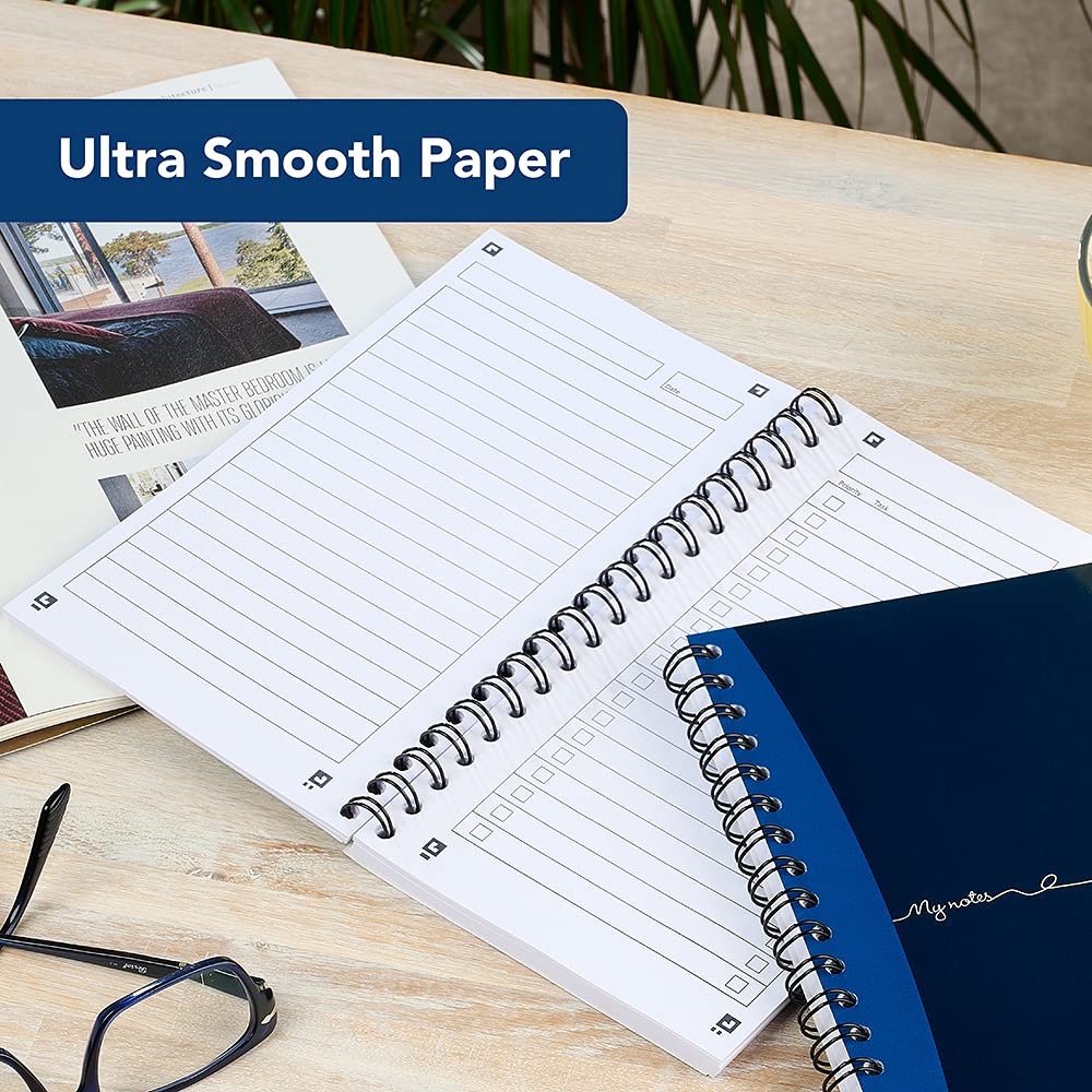 - Oxford To Do List Notebook | Wirebound | 230 Page | Navy Blue | White -