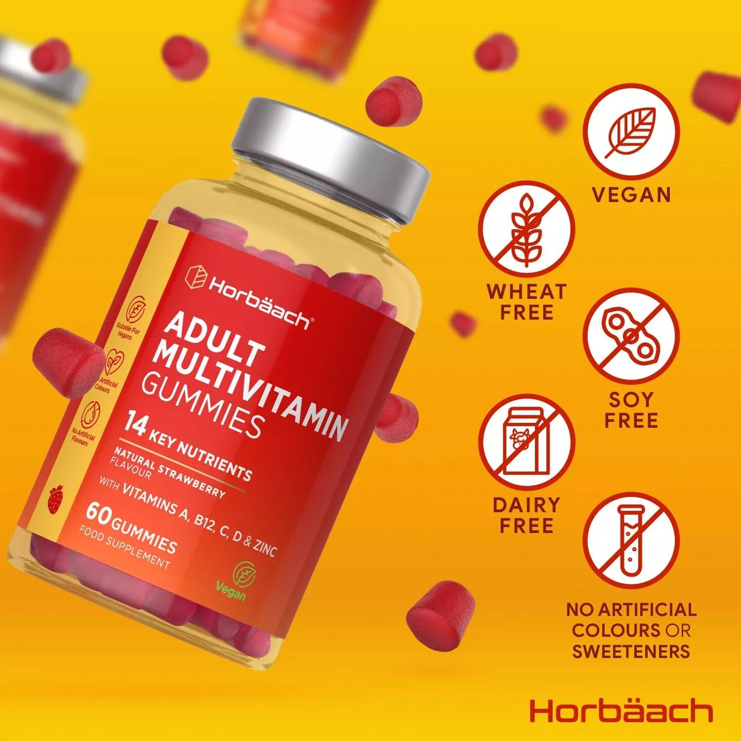 - Multivitamin Gummies for Adults | 60 Count | 14 Essential Nutrients-