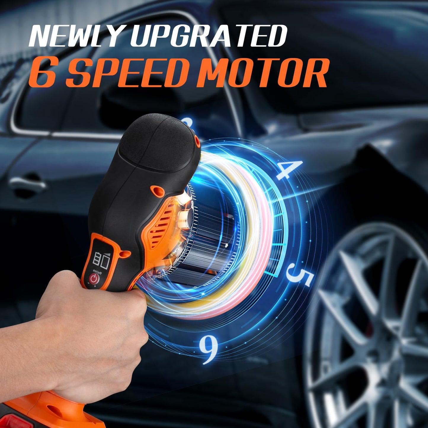 - Protmex Cordless Car Buffer Polisher | Car Buffer And Polisher Kit | 6 Variable Speed Car Polishing Kit -