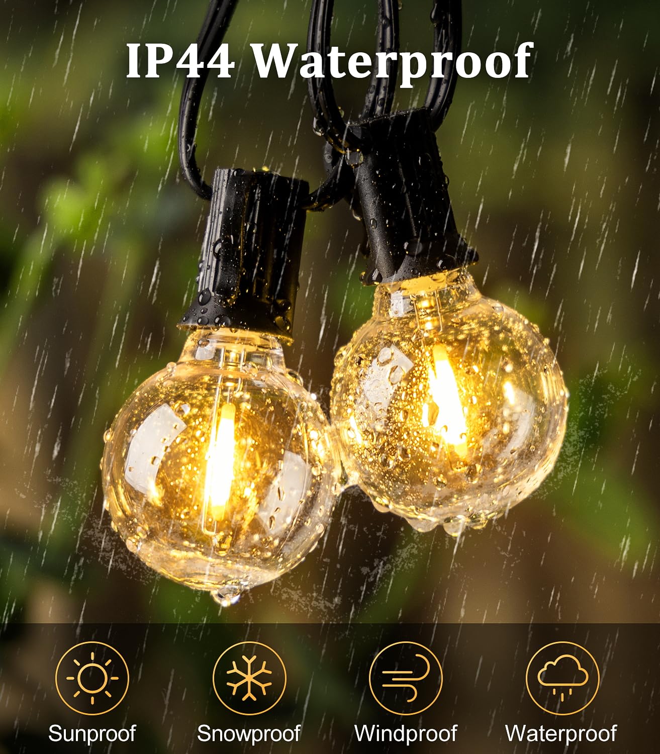 - Festoon Outdoor Lights Mains Powered | 65.5FT 20M G40 Garden Outside Festoon Lights -