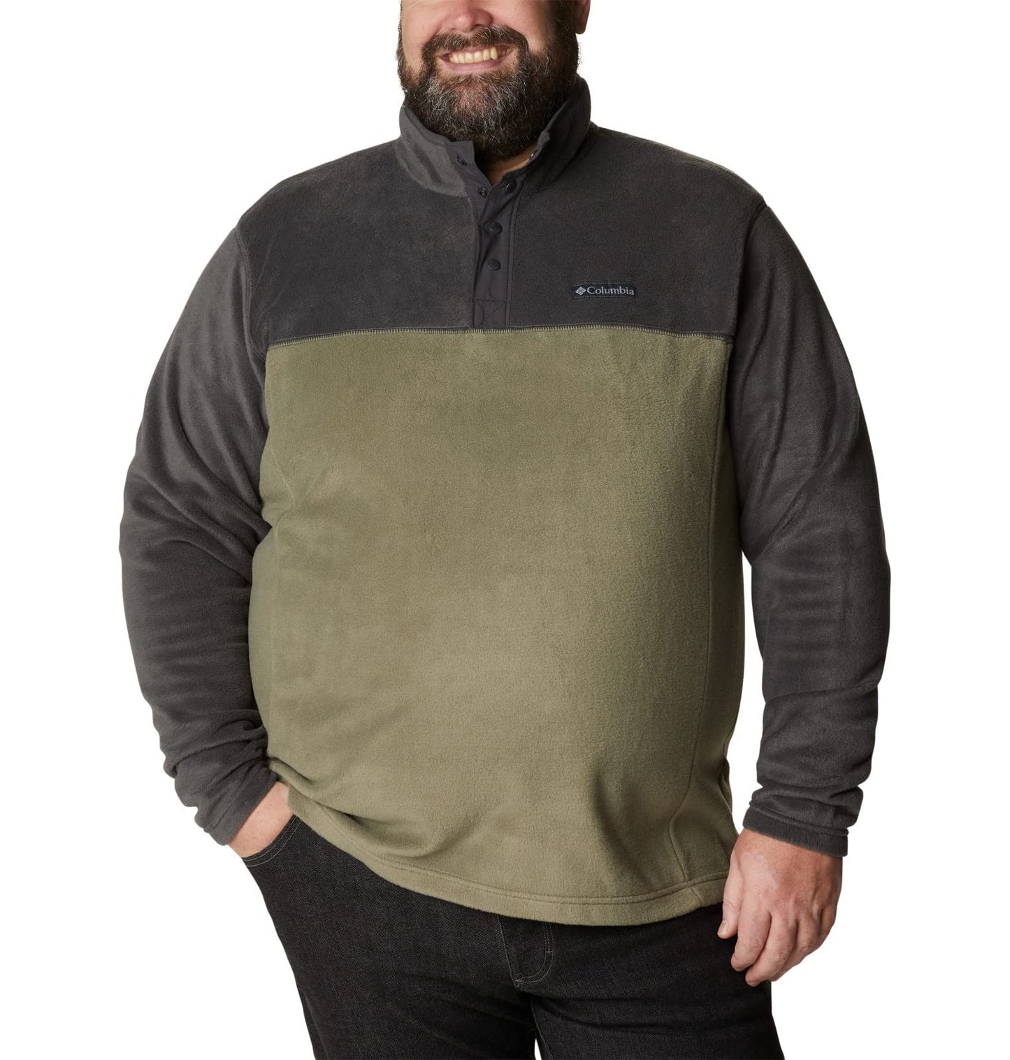 Columbia Men's Steens Mountain Half Snap Fleece Pull Over, Stone Green x Shark, Size M