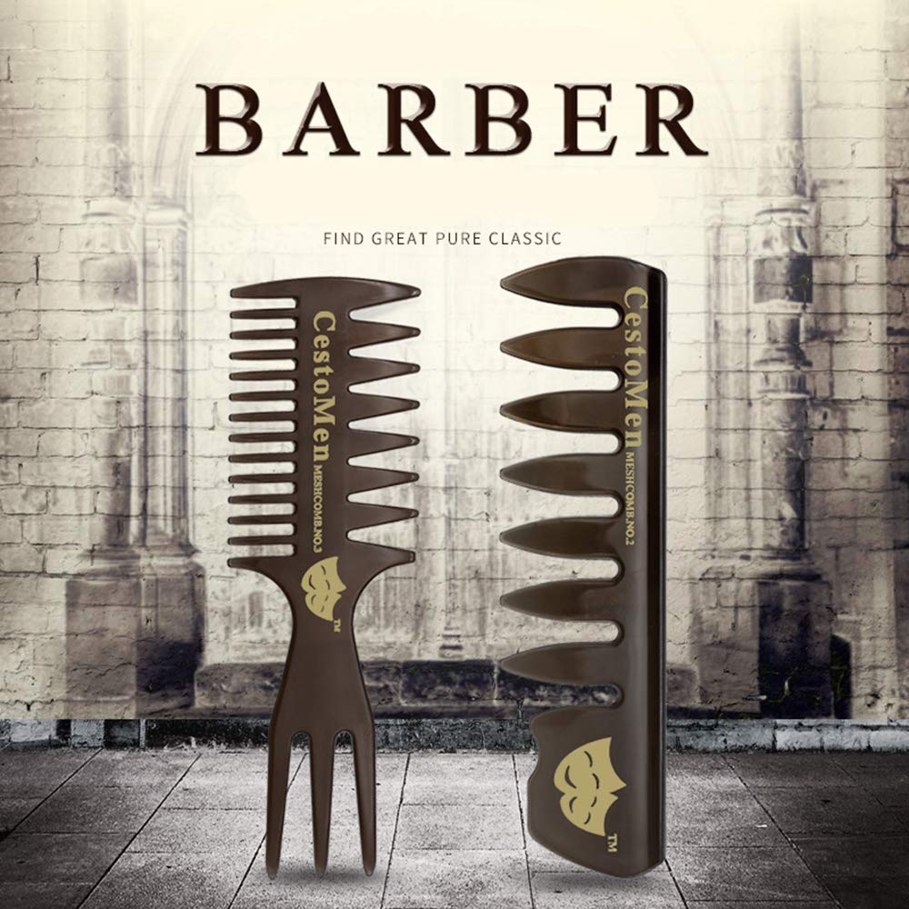 - Wide Tooth Comb, Anti-Static Hair Mens Comb Set