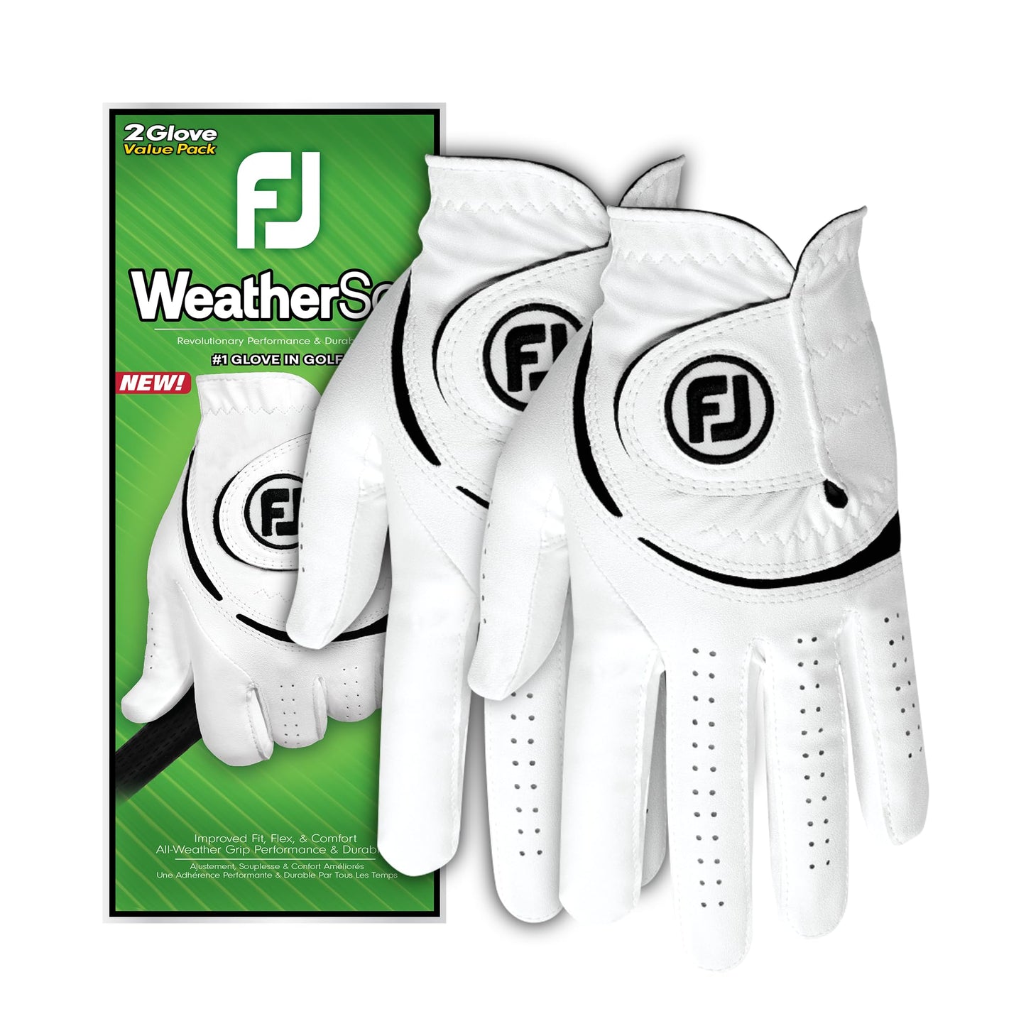 - FootJoy WeatherSof Men's 2-Pack Golf Glove | White -