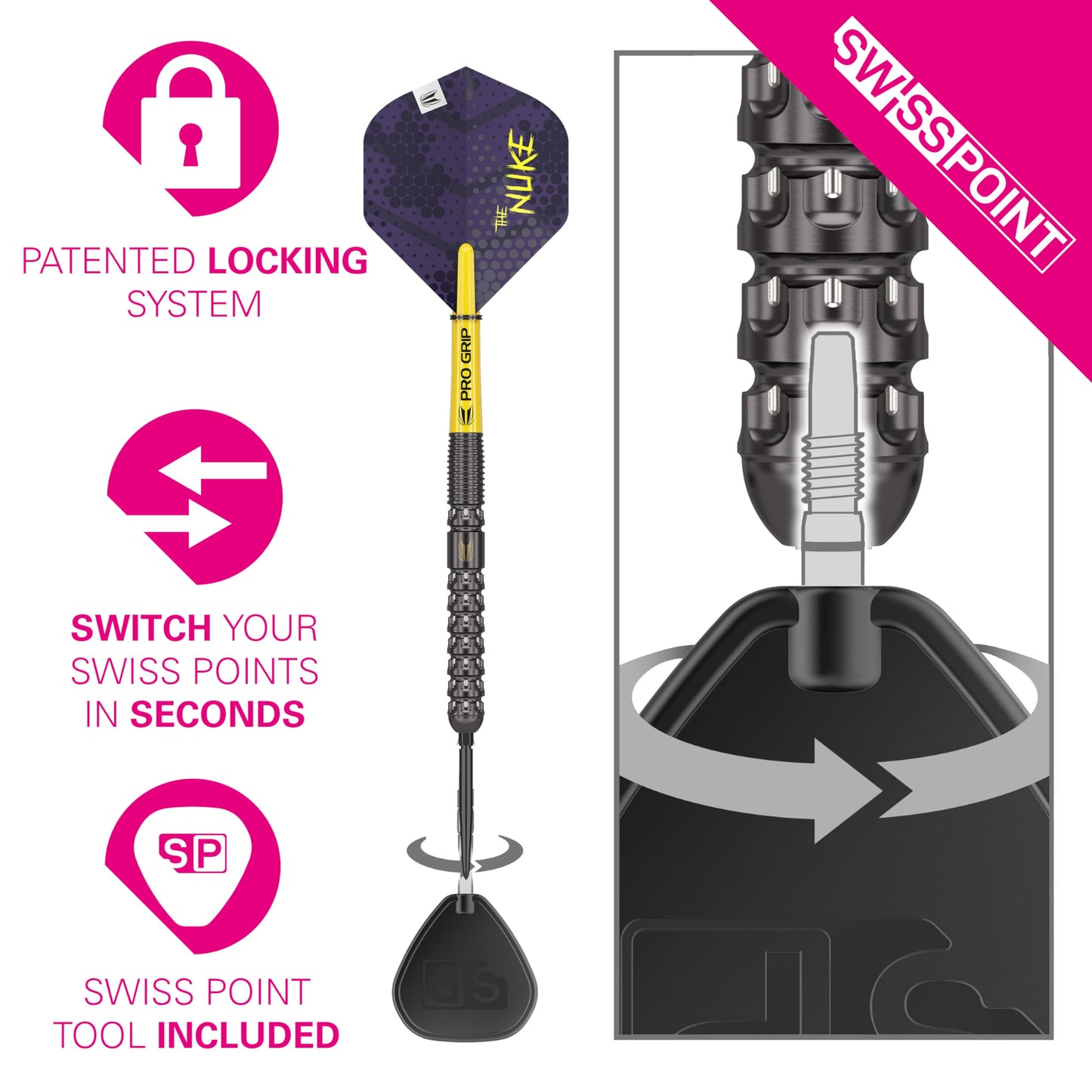 - TARGET Darts | Luke Littler G1 24G 90% Tungsten Swiss Point Steel Tip Darts Set |  Player Edition The Nuke Dart Set | Pro Grip Shafts -