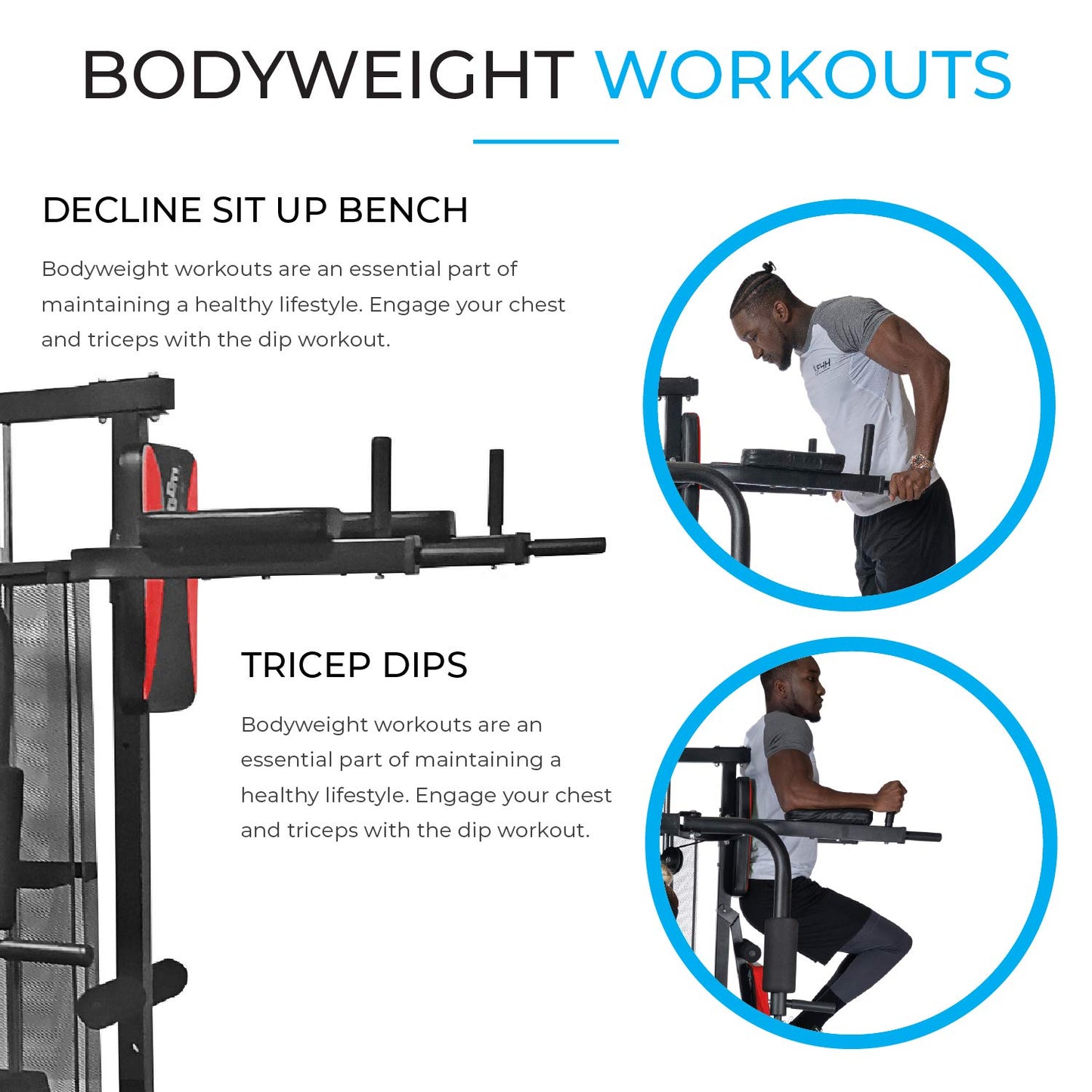 - Fit4home Multi Gym Workout Station | Home Fitness Body Exercise Machine | Total-body Workout | Multifunctional Workout Station | TF-7005A, (81.64 KG) -