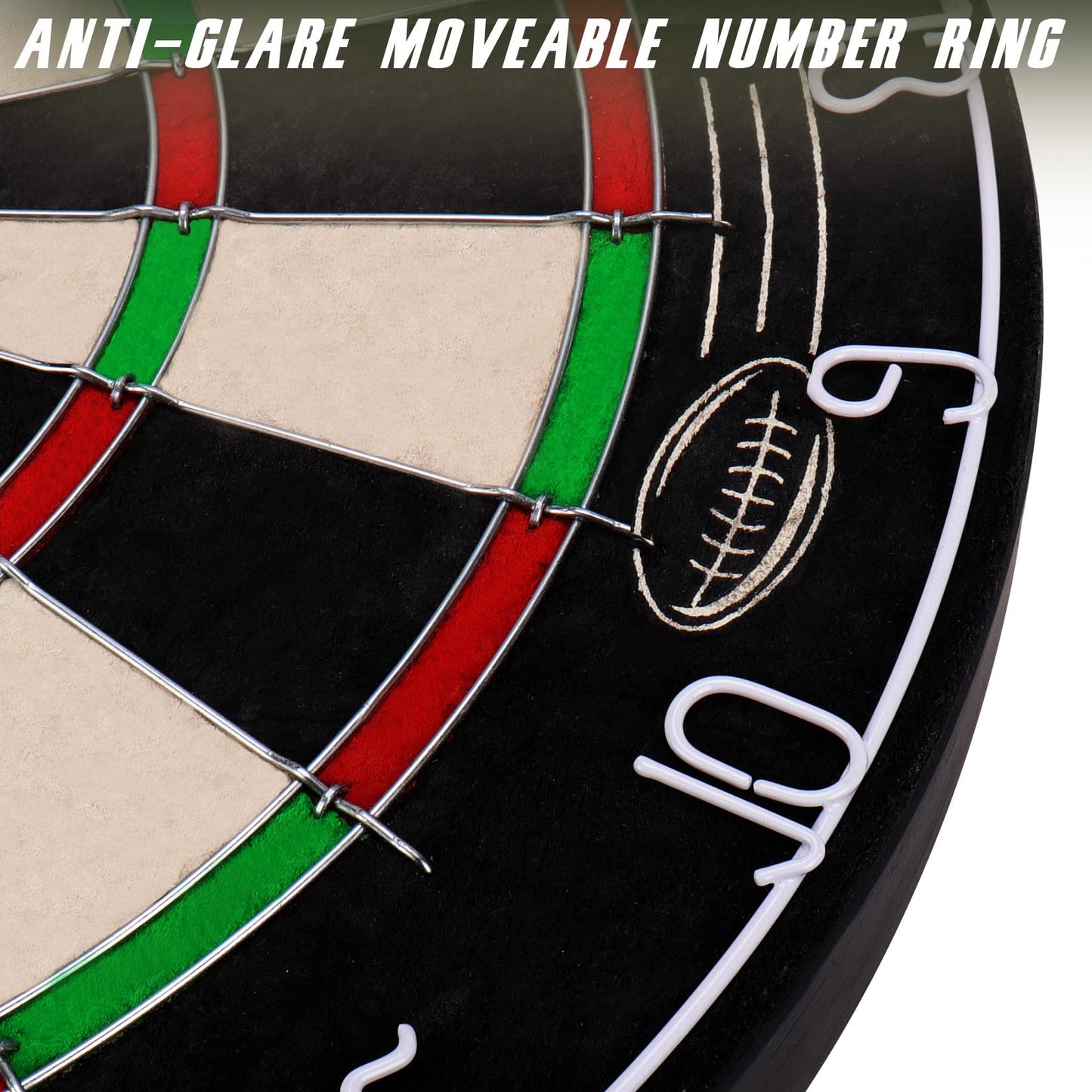 Dart Board Set Steel Dart Board Dartboard Set with 6 pcs 20g Steel Tip Darts 12 Flights Rotating Number Ring + Staple-Free Bullseye Throwing Line Install Instruction