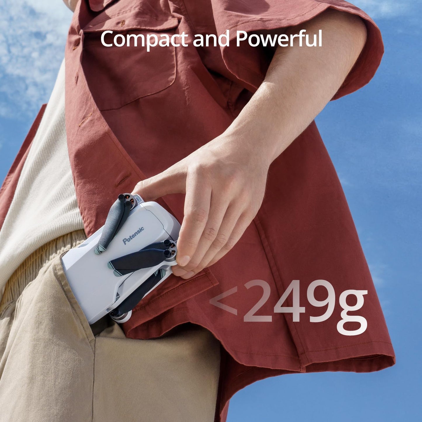 - Potensic ATOM Combo 4K GPS Drone | 3-Axis Gimbal | 6KM Transmission <249g, 32-min per Battery -