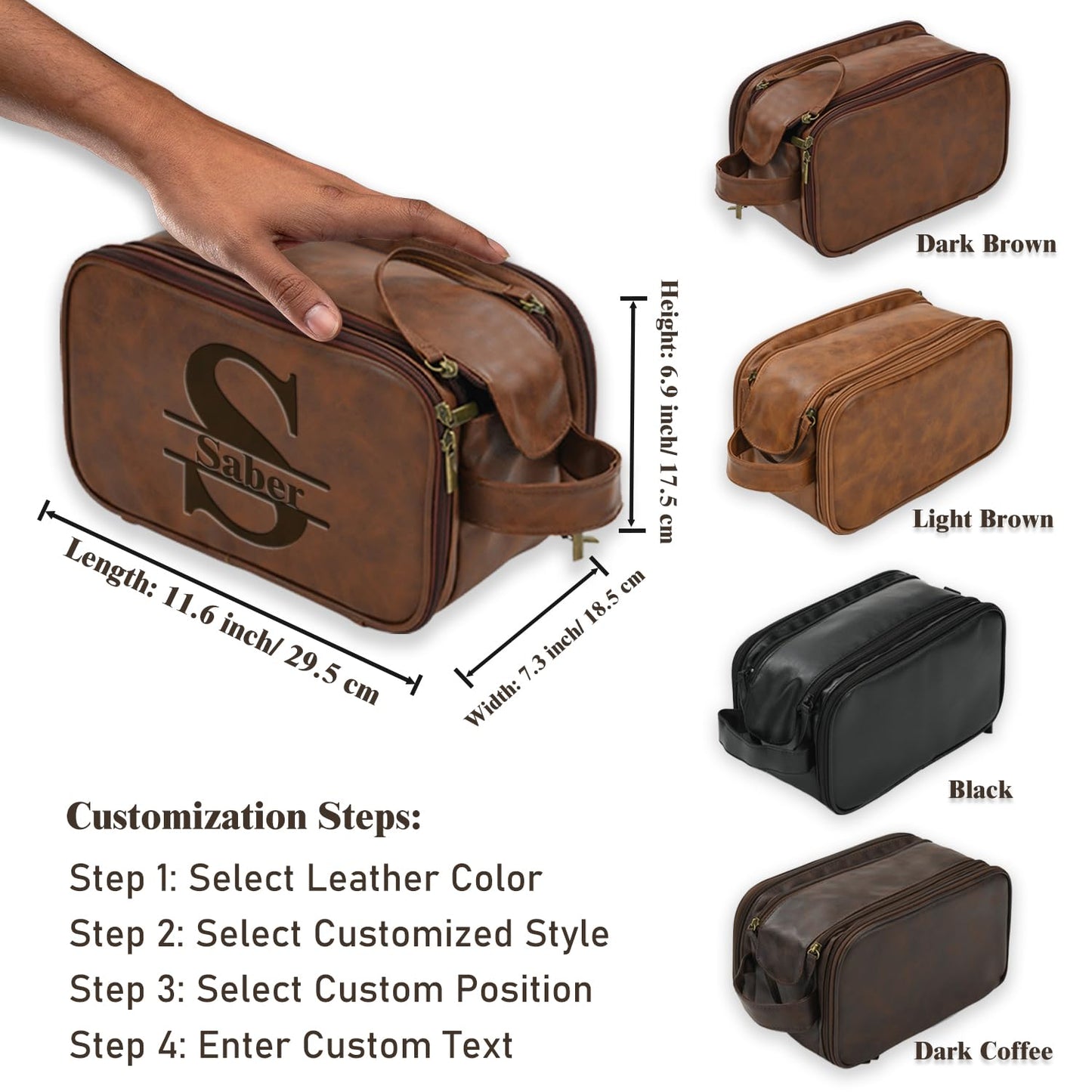 - Personalized Toiletry Bag for Men | Custom Name Toiletry Bag | Gift For Dad Or Husband -
