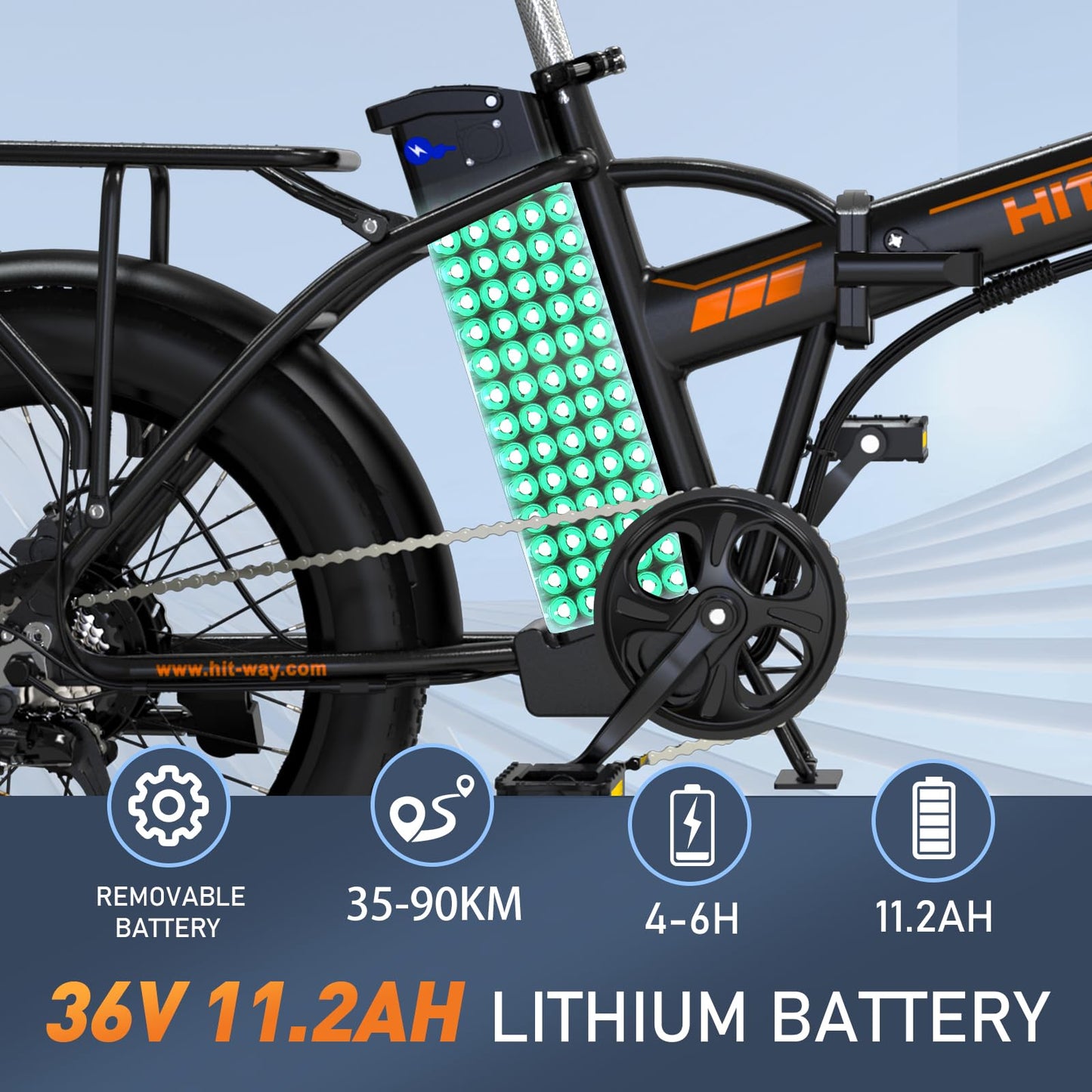 - HITWAY Electric Bike for Adults | 20"*3.0 Fat Tire E-Bike | 250W Electric Bicycle | Folding Electric Bike | 36V/12Ah Removable Battery -