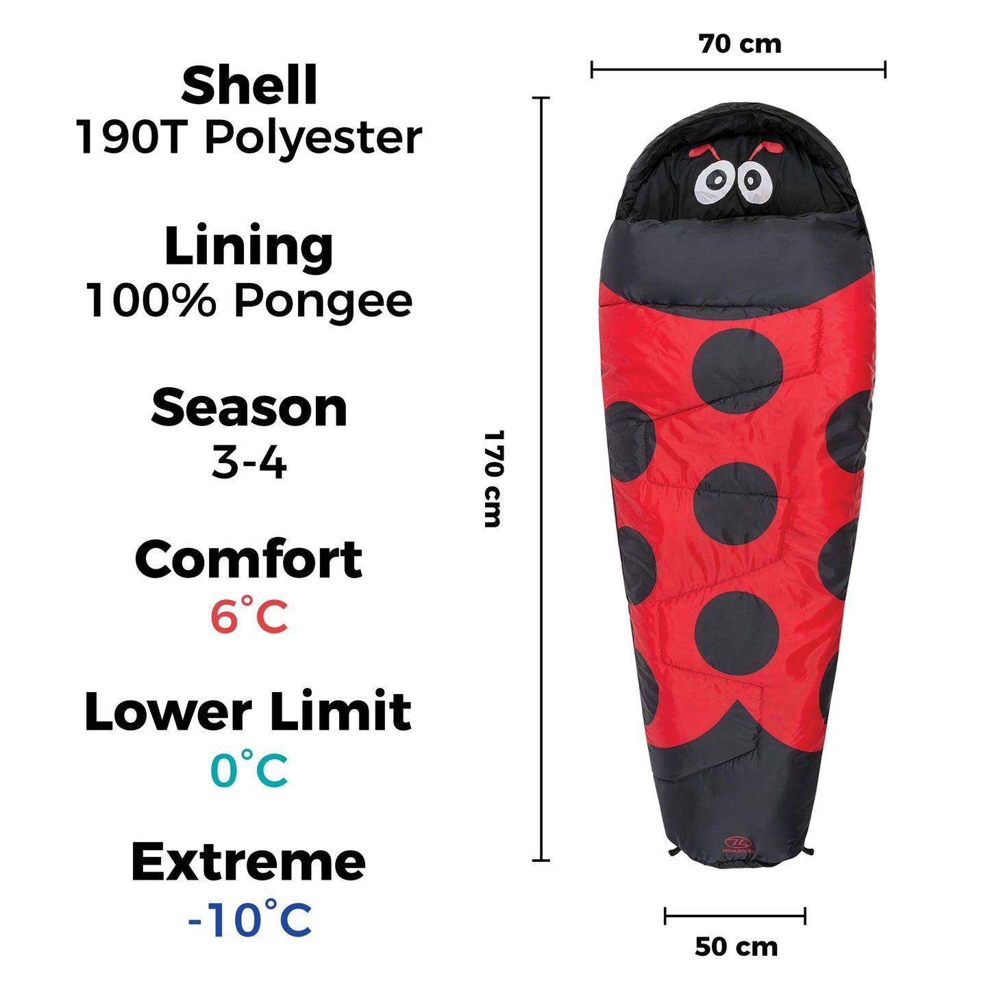 - Kids Sleeping Bag by Highlander | Mummy Style - Themed Carry Backpack for Easy Transportation - Lightweight and Warm - Perfect for Camping, Hiking, and Sleepovers. Junior Warm Snuggle Sleeping Bags
