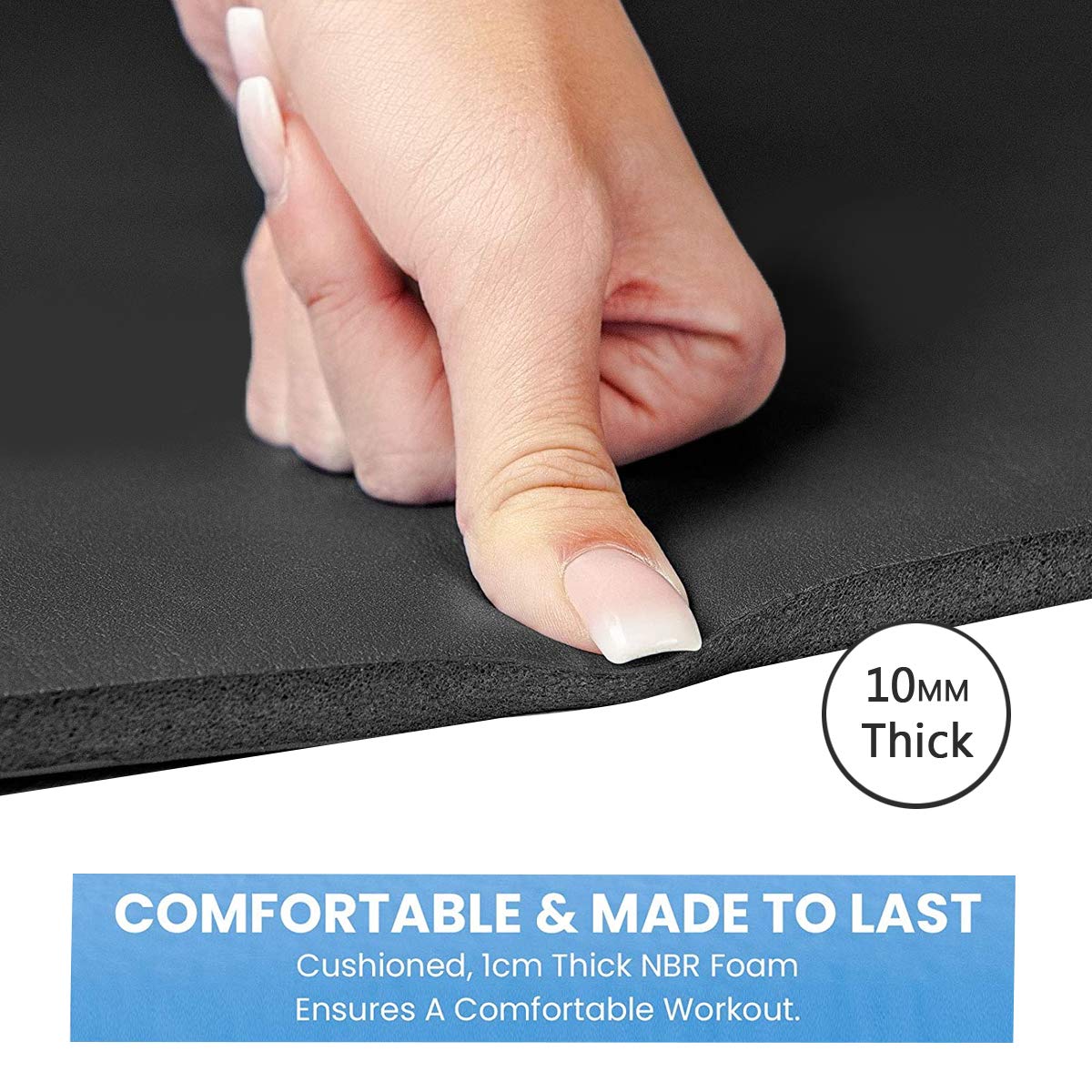 - Yoga Mat Soft Foam 10mm Thick Gym Exercise Fitness Pilates Workout Mat Non Slip