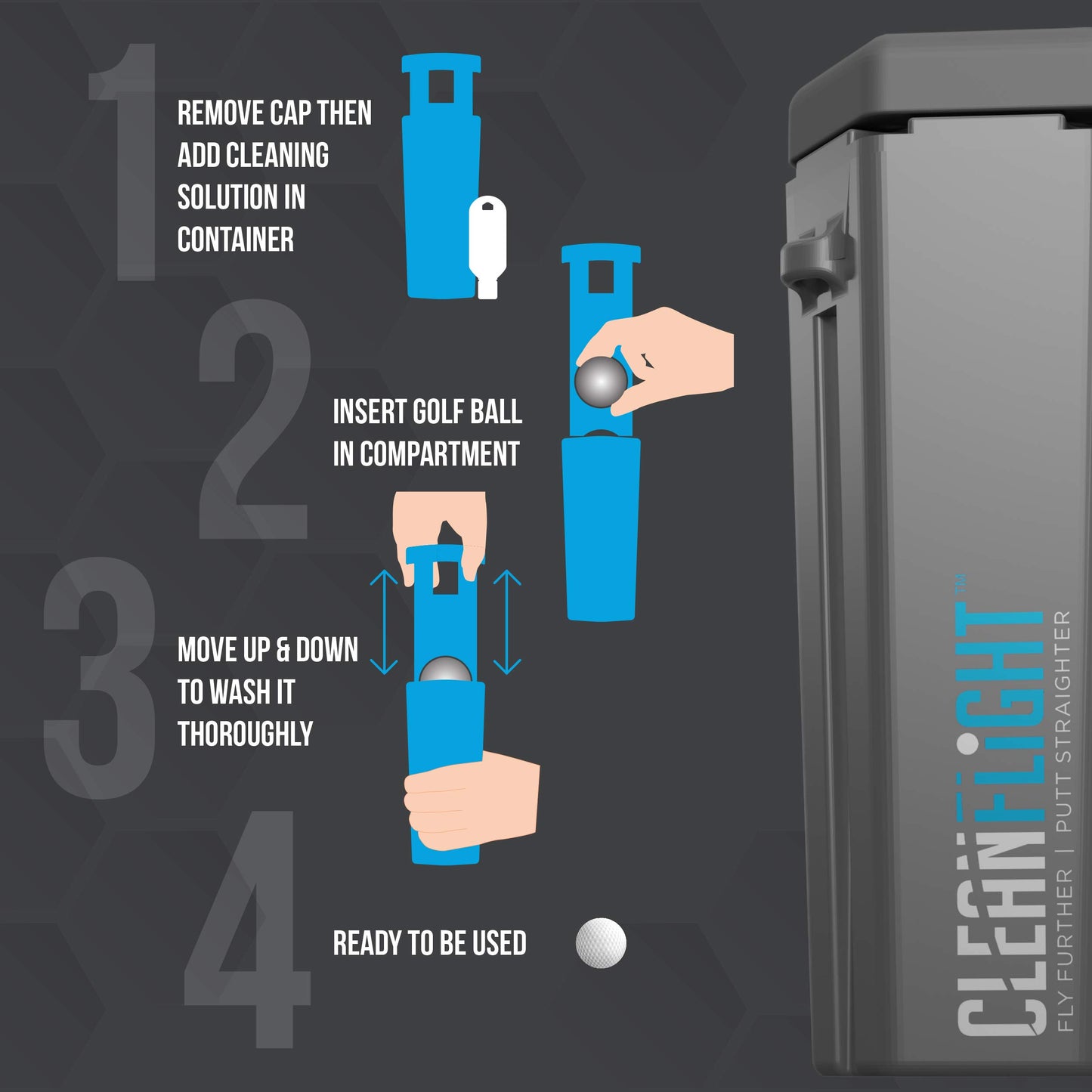 Clean Flight Golf Ball Washer Cleaner – Best Golf accessory Gifts for Men & Women