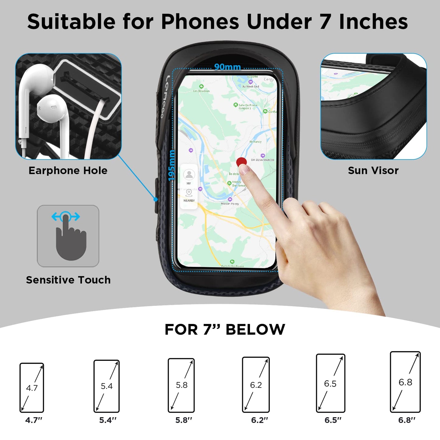 - LEMEGO Bike Phone Holder | Waterproof | Motorbike Phone Holder | Phone Holder For Bike -