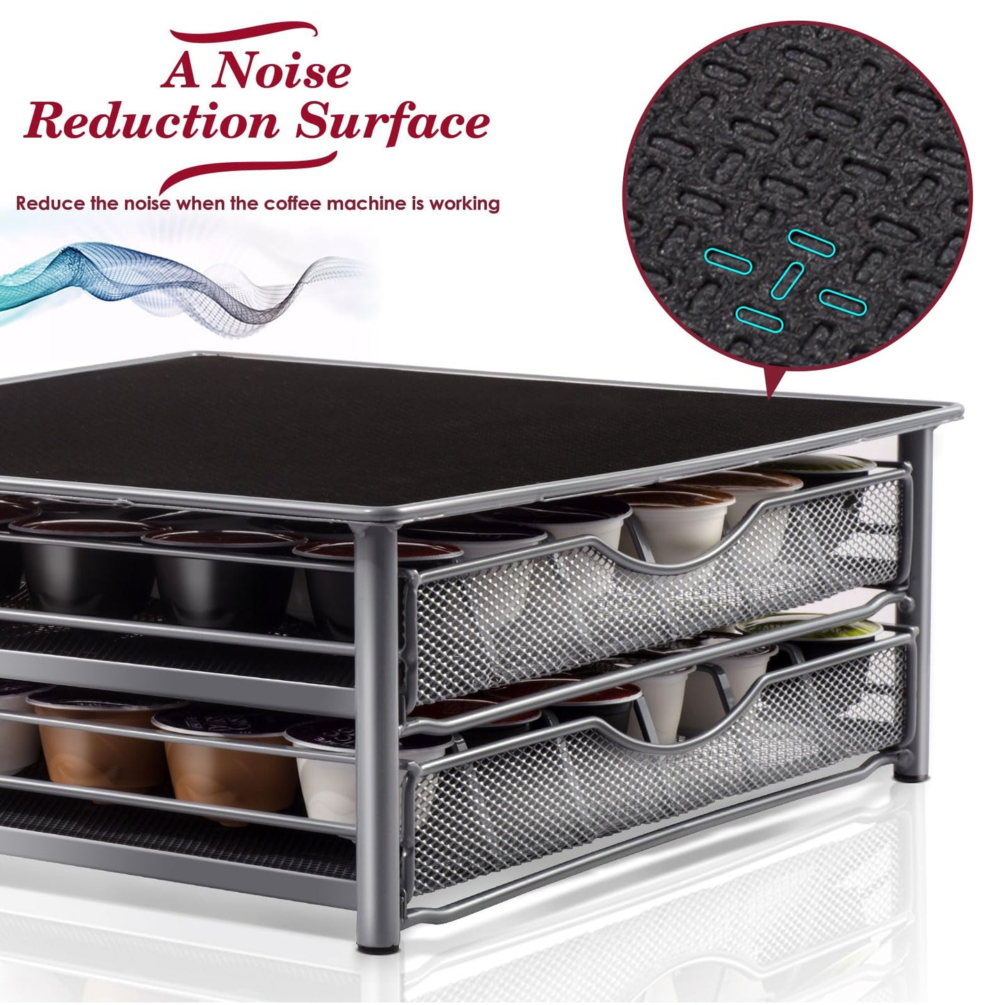 - Myiosus Dolce Gusto Pod Holder - 2 Tier Coffee Capsule Storage Drawer for 72 Pods -