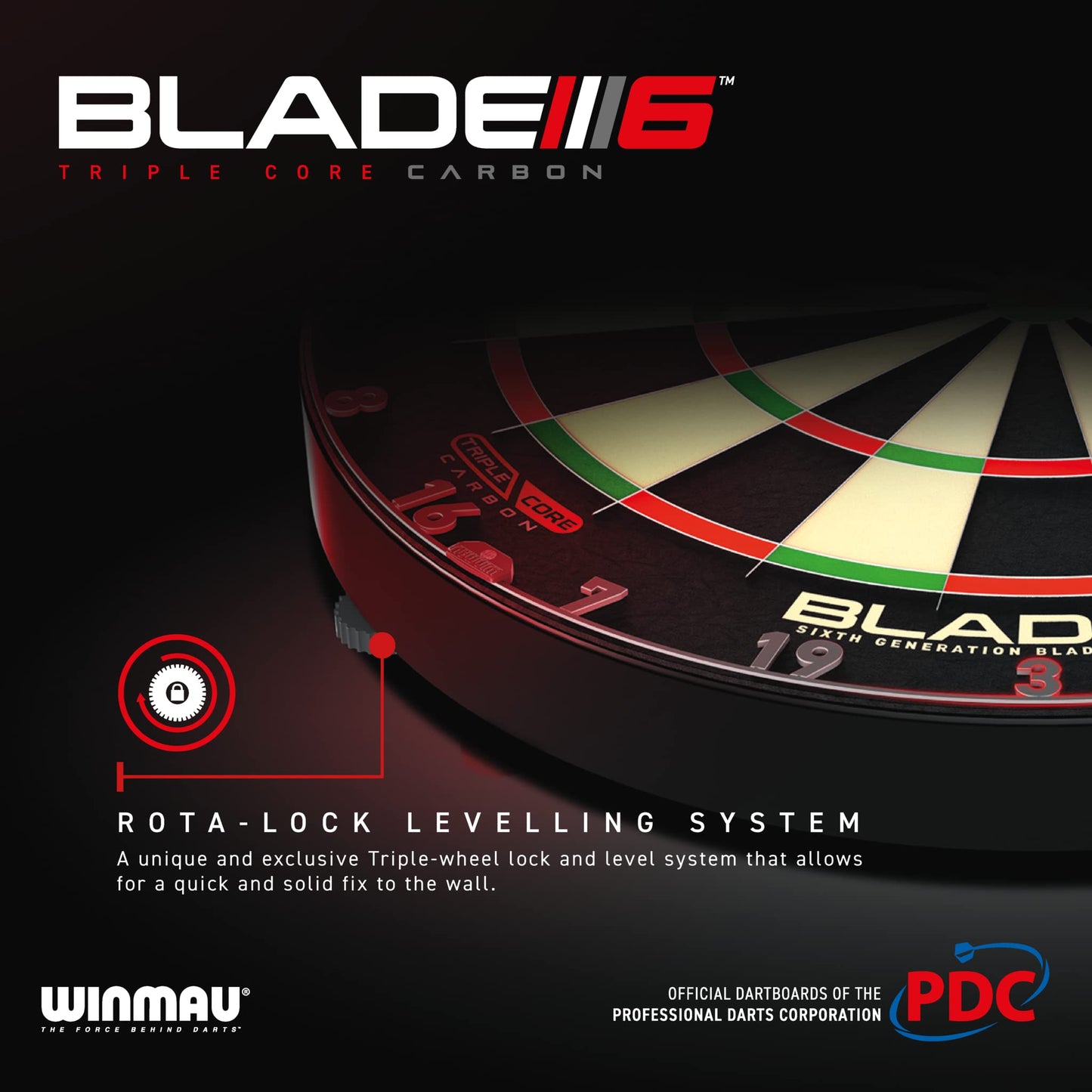 - Winmau Blade 6 Triple Core Professional PDC Dartboard with Official tournament specifications