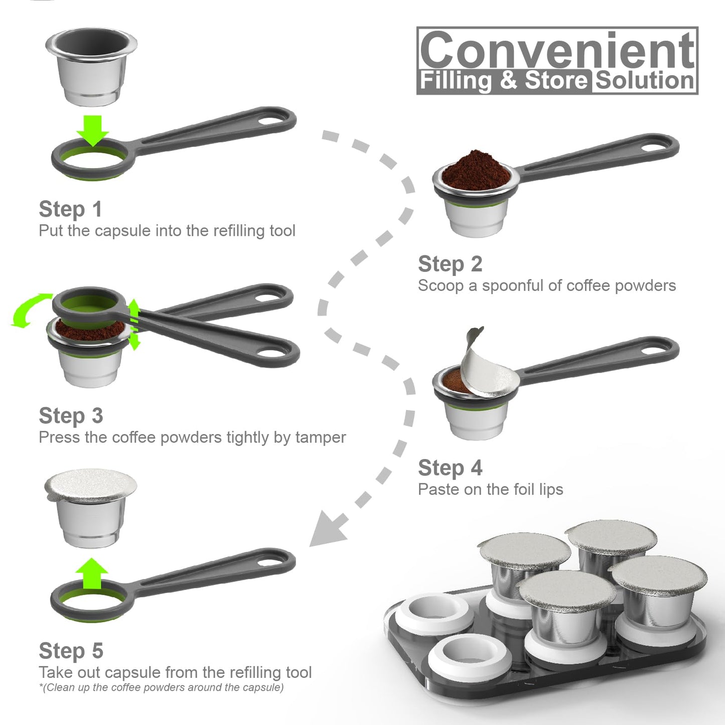 - Triplot Reusable Capsules for Nespresso OriginalLine | 6pcs Refillable Coffee Pods | Nespresso OriginalLine Machine -