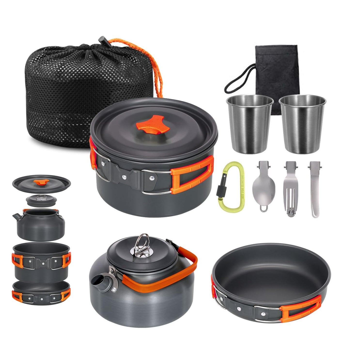 - Lixada Camping Cookware Kit | Portable 2-3 People Camping Cooking Set | Lightweight -