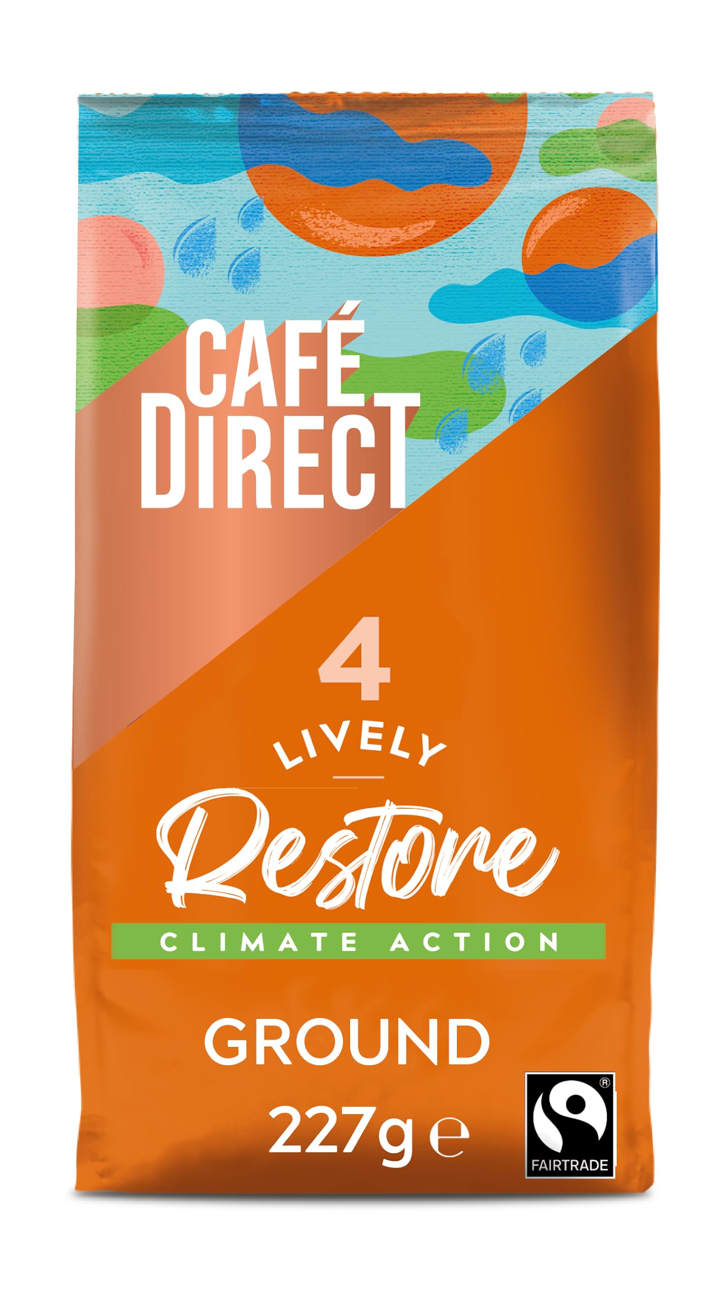Cafédirect Restore Roast Fairtade Ground Coffee 227g (Pack of 6)