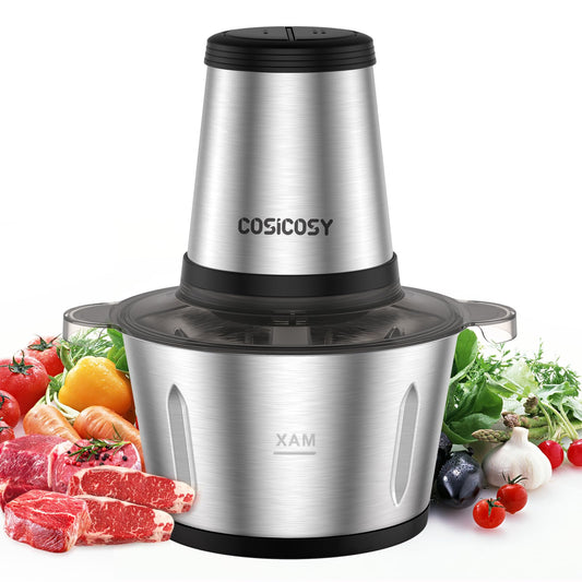 - Food Processor | Cosicosy 2L Meat Grinder with 4 Durable Blades | 2 Speed Adjustable Food Grinder Stainless Steel Food Chopper -