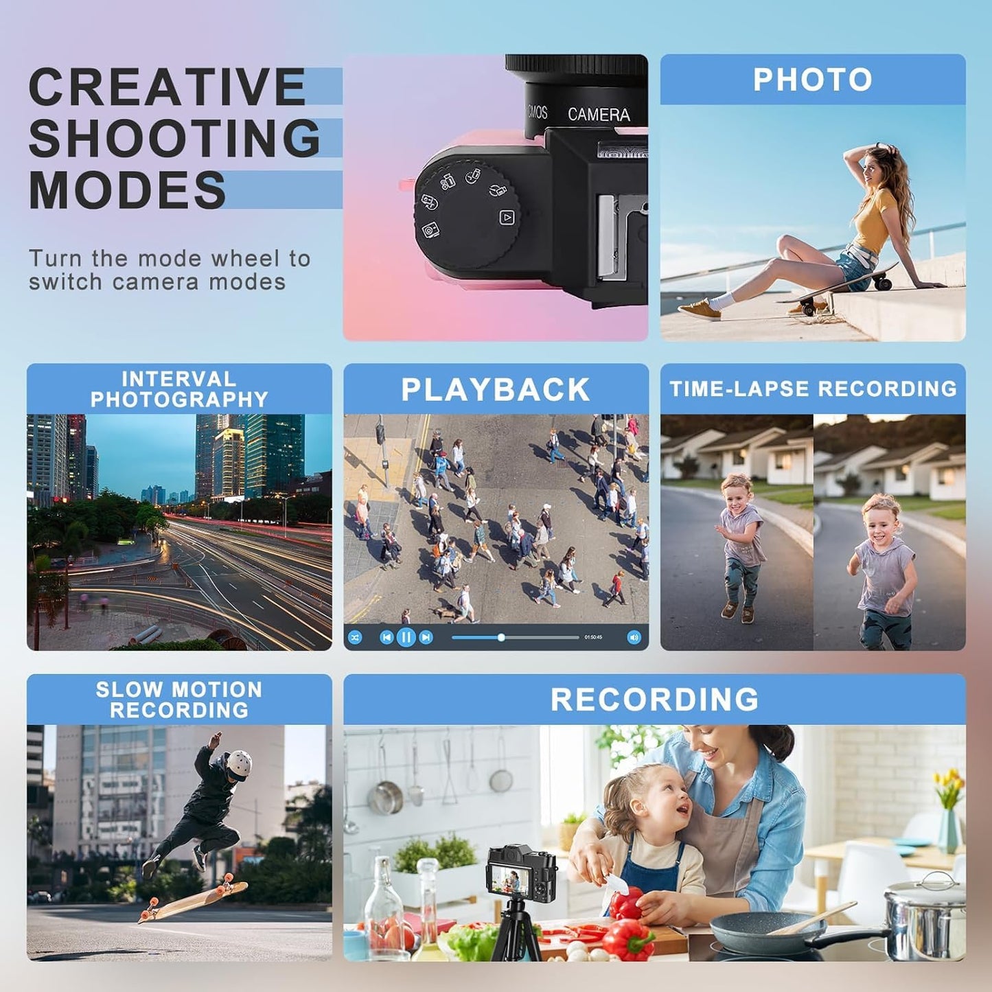 - Digital Camera AutoFocus 4K 56MP UHD Vlogging Camera | 16X Digital Zoom 3.0 Inch Compact Camera -