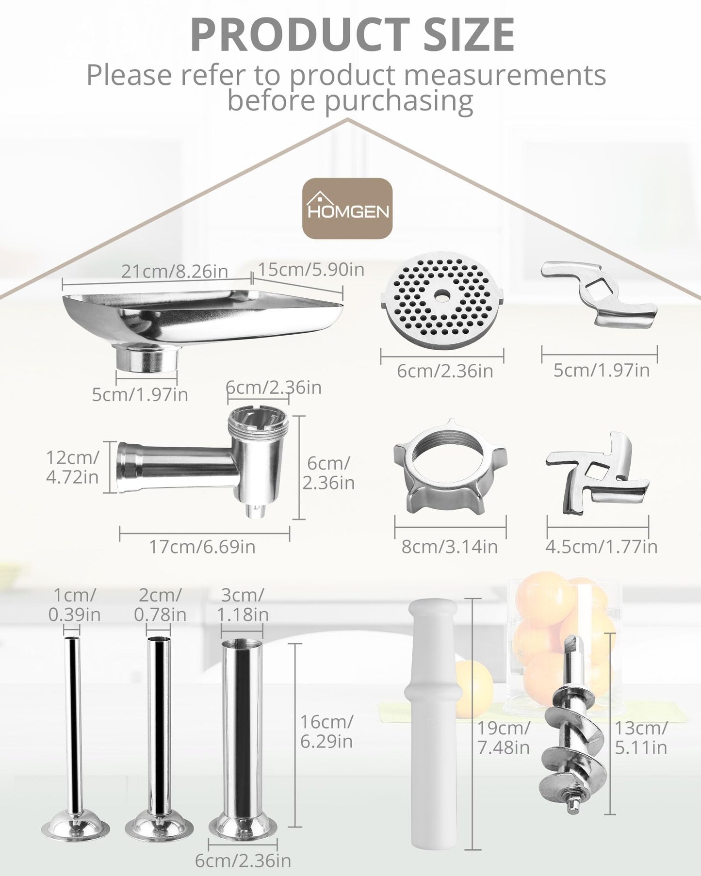 - HOMGEN Meat Grinder Attachment For All Kitchenaid Stand Mixers -