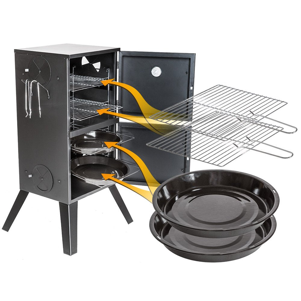 - TecTake BBQ | Charcoal barbecue smoker | Heat indicator -