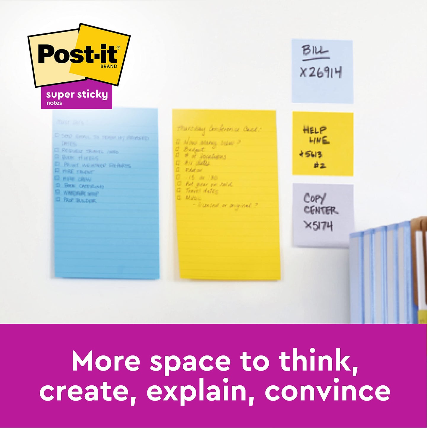 - Post-it Super Sticky Large Notes | Pack of 4 Pads | 45 Sheets per Pad -